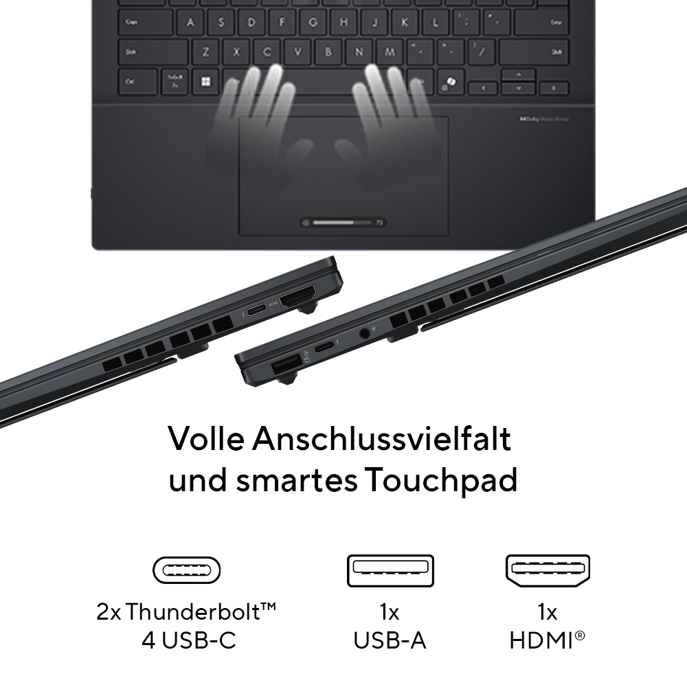 ASUS Zenbook Duo UX8406CA-QL055W, 2x 14" WUXGA OLED Touch, Core Ultra 9 285H, 16GB, 1TB, Win11
