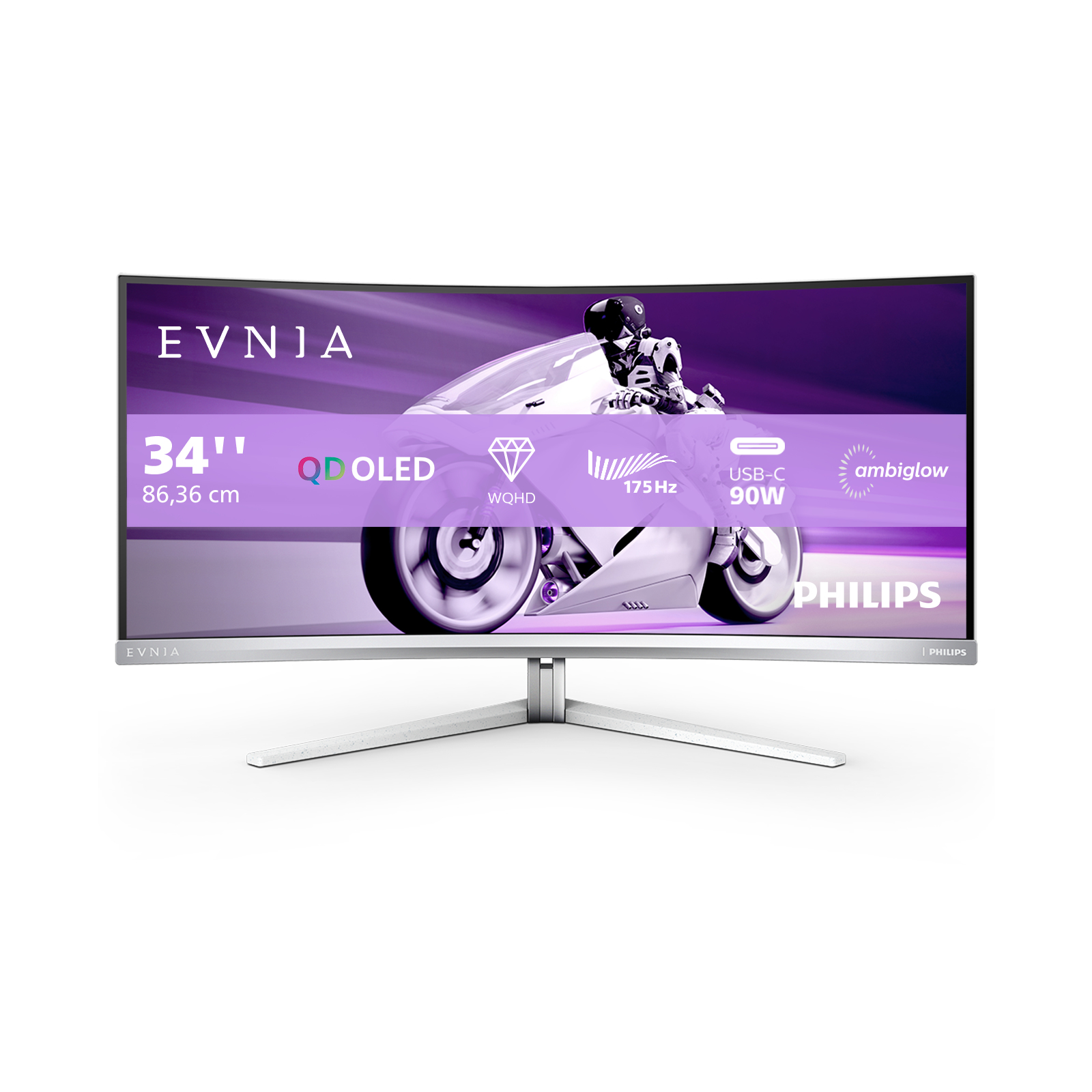 Philips Evnia 8000 34M2C8600 - OLED-Monitor - Gaming - gebogen - 86.36 cm (34")