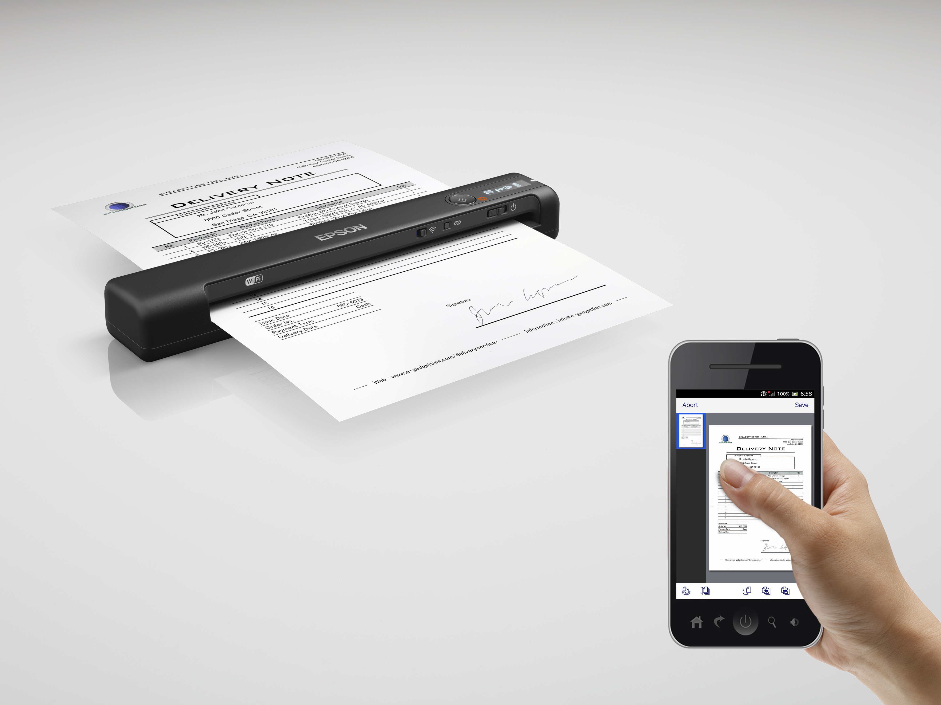 Epson WorkForce ES-60W - Einzelblatt-Scanner - Kontaktbildsensor (CIS)