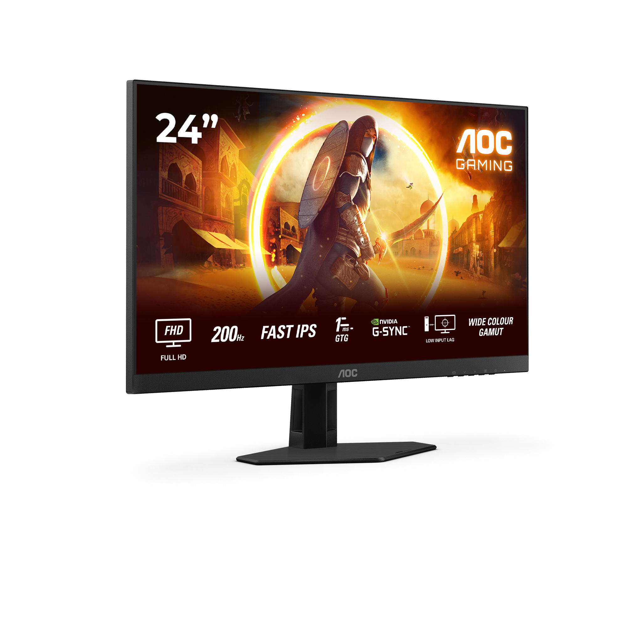 AOC G4 24G4HRE, 60,5 cm (23.8"), 1920 x 1080 Pixel, Full HD, LED, 1 ms, Schwarz, Rot