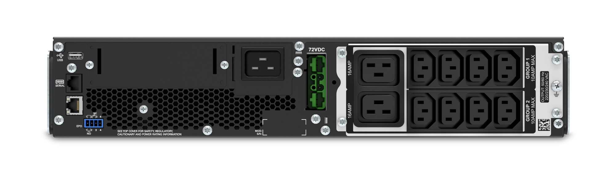 APC Smart-UPS On-Line SRT2200RMXLI ? 2200 VA, 8x C13 und 2x C19, Rackmontage, Doppelwandler (Online)