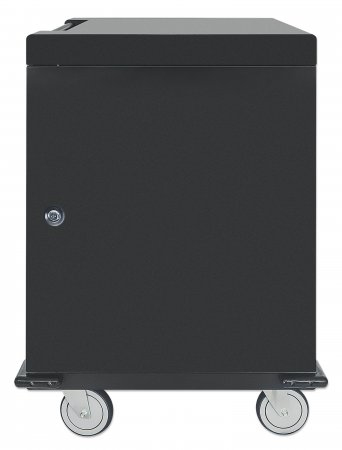 Manhattan 180658, Wagen zur Verwaltung tragbarer Geräte, Schwarz, 2 m, Stahl, Notebook, Tablet, USB