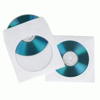 Hama CD-ROM Paper Sleeves - CD-Hülle - Kapazität: 1 CD - weiß (Packung mit 50)