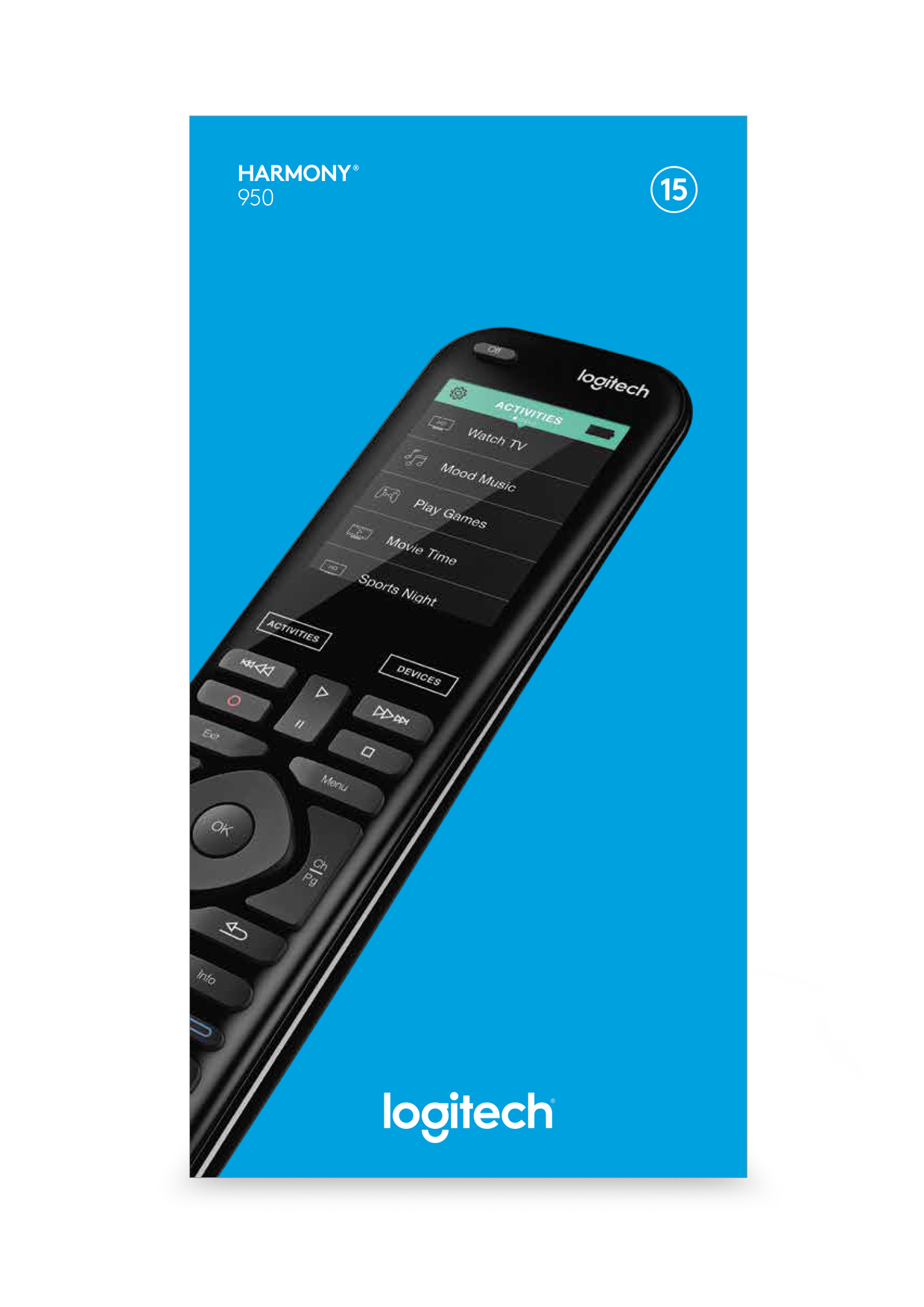 Logitech Harmony 950 Remote Control, Audio, DVD/Blu-ray, DVR, Heimkinosystem, PC, SAT, Smartphone, T