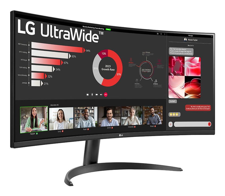B-WARE - LG UltraWide 34WR50QK-B Curved-Monitor 86.4cm (34") UWQHD, VA, 5ms, HDMI, Displayport