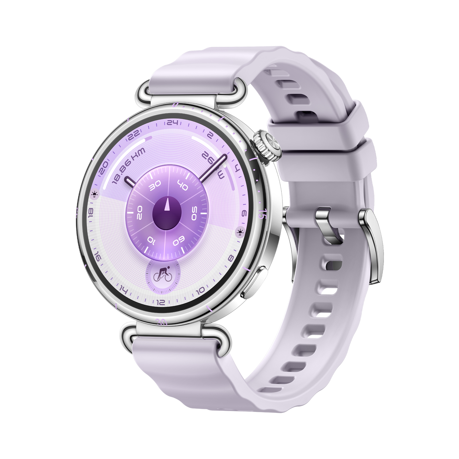 Huawei Watch GT 6 - 41 mm - Edelstahl - intelligente Uhr mit Riemen - Flouroelastomer - Flieder - Ha