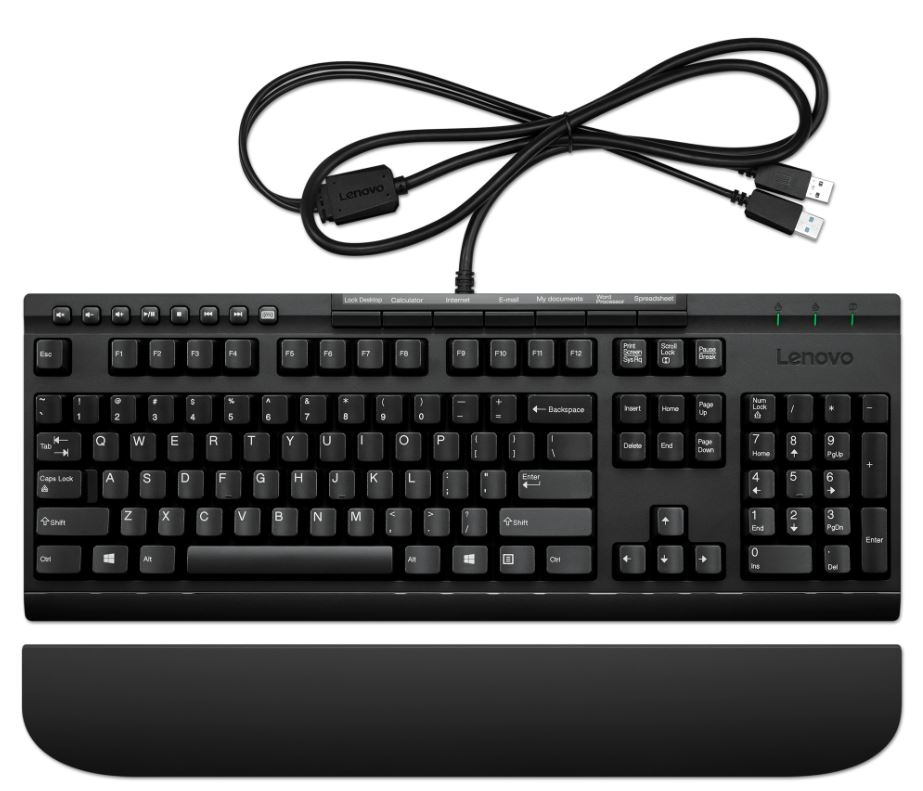Lenovo Enhanced Performance USB Keyboard Gen II, Volle Größe (100%), Kabelgebunden, USB, QWERTZ, Sch