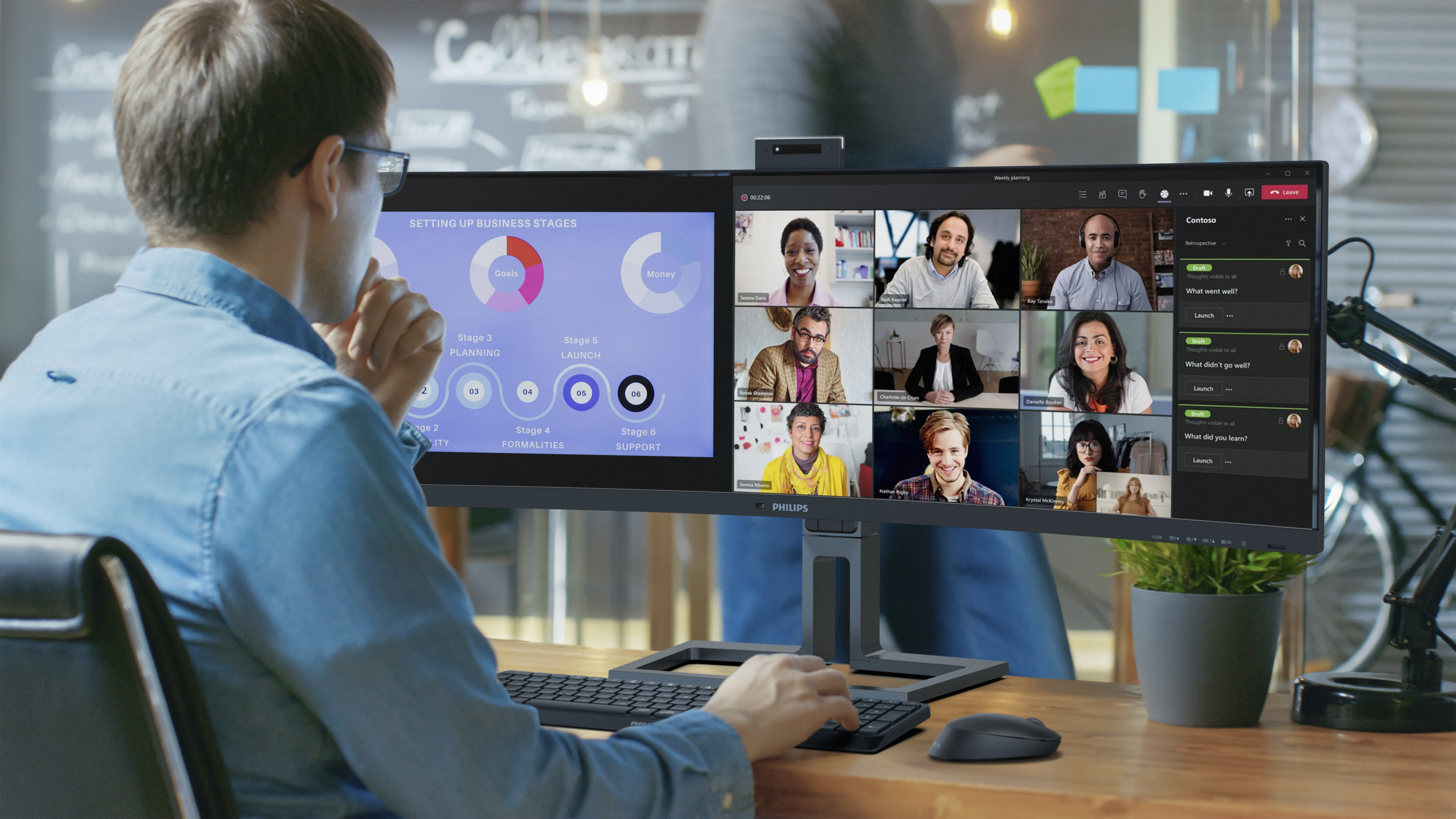 Philips 6000 Series 45B1U6900CH Curved-Monitor 113cm (44.5") DQHD, VA, 4ms, HDMI, DP, USB-C
