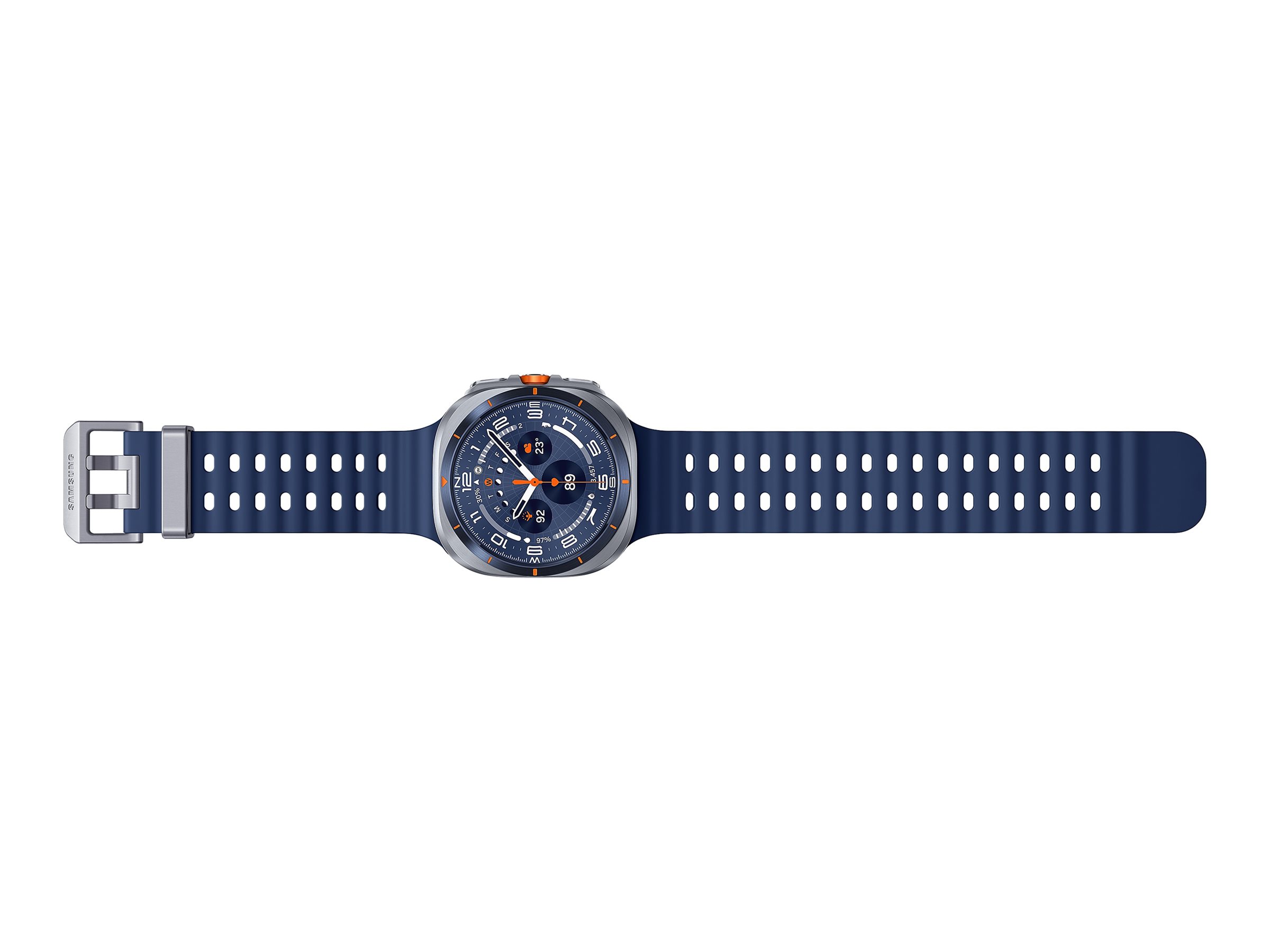 Samsung Galaxy Watch Ultra - 47 mm - Titanium Blue - intelligente Uhr mit Marineband - Gummi - Blau