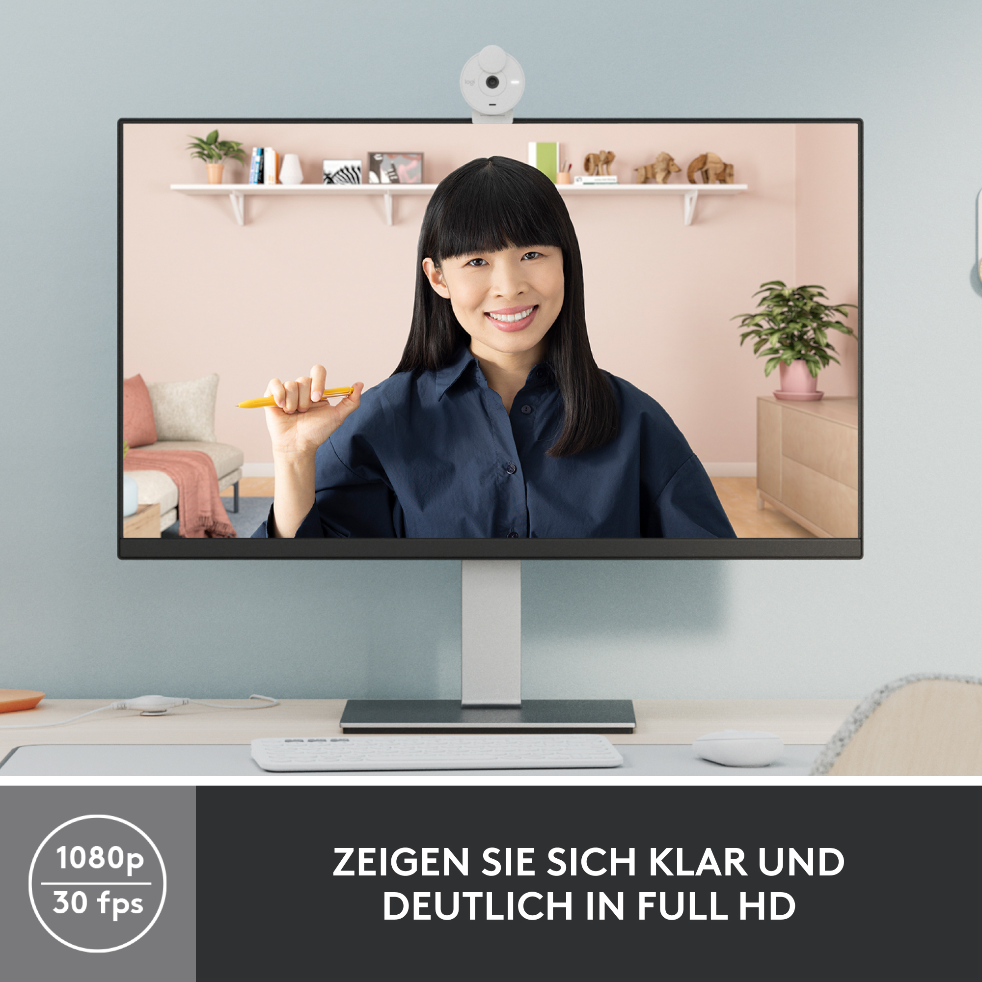 Logitech Brio 300, 2 MP, 1920 x 1080 Pixel, Full HD, 30 fps, 1280x720@30fps, 1920x1080@30fps, 720p,