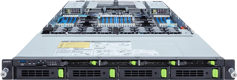 Gigabyte R183-S91-AAV1, Intel C741, LGA 4677 (Socket E), Intel, Intel® Xeon®, Intel® Xeon®, GDDR5