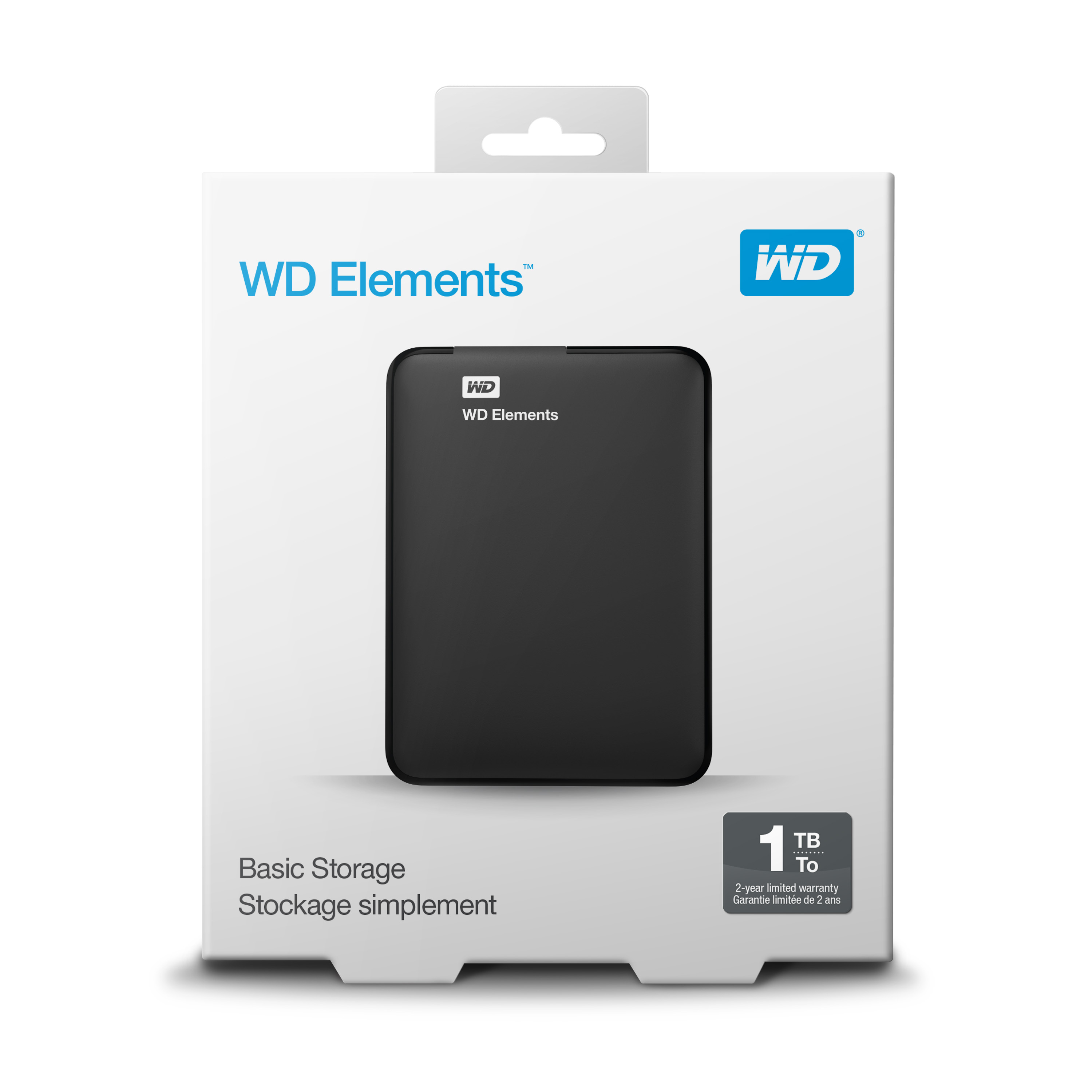 WD Elements Portable, 1 TB, 2.5", 3.2 Gen 1 (3.1 Gen 1), Schwarz