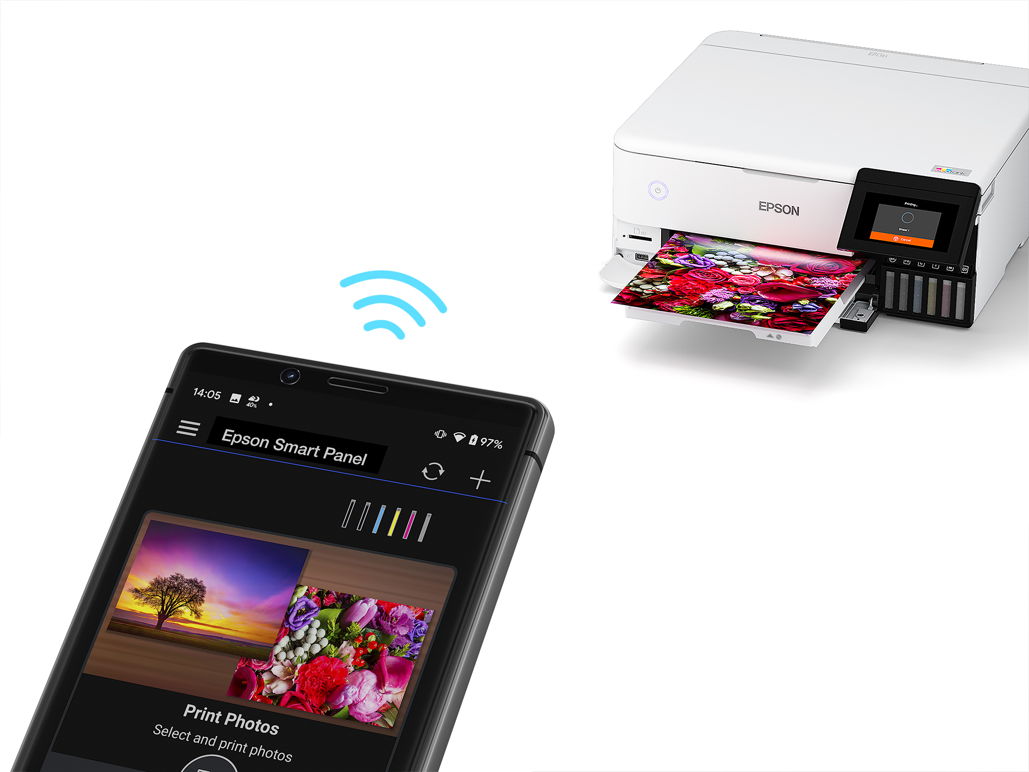 Epson EcoTank ET-8500 - Multifunktionsdrucker - Farbe - Tintenstrahl - wiederbefüllbar - A4/Letter (