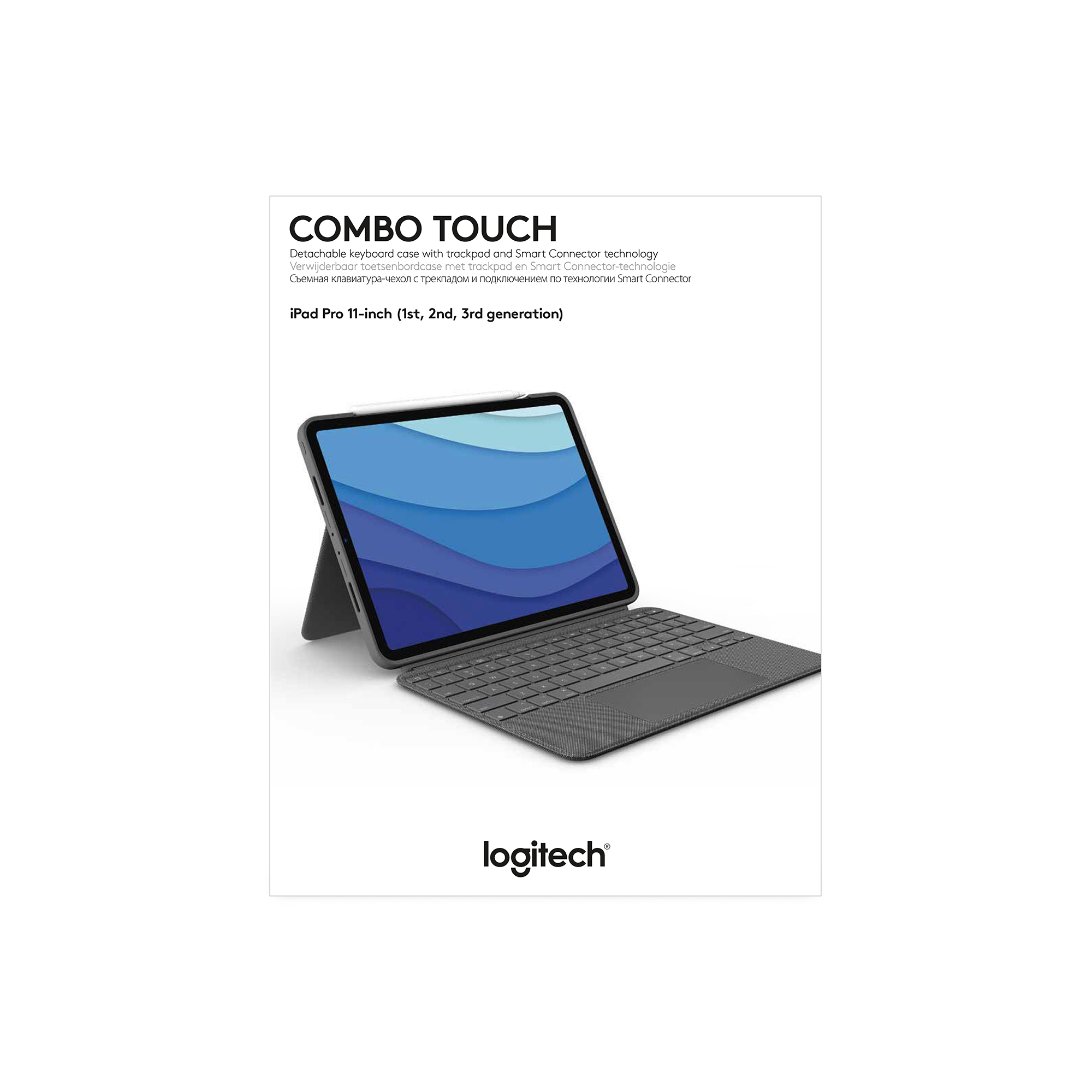 Logitech Combo Touch - Tastatur und Foliohülle - mit Trackpad - hintergrundbeleuchtet - Apple Smart