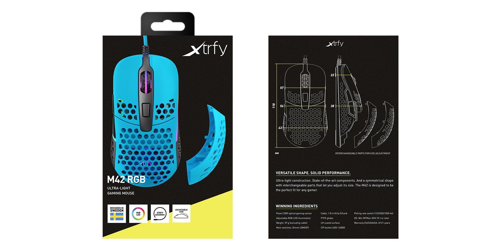 Cherry Xtrfy M42 - Maus - optisch - kabelgebunden - USB