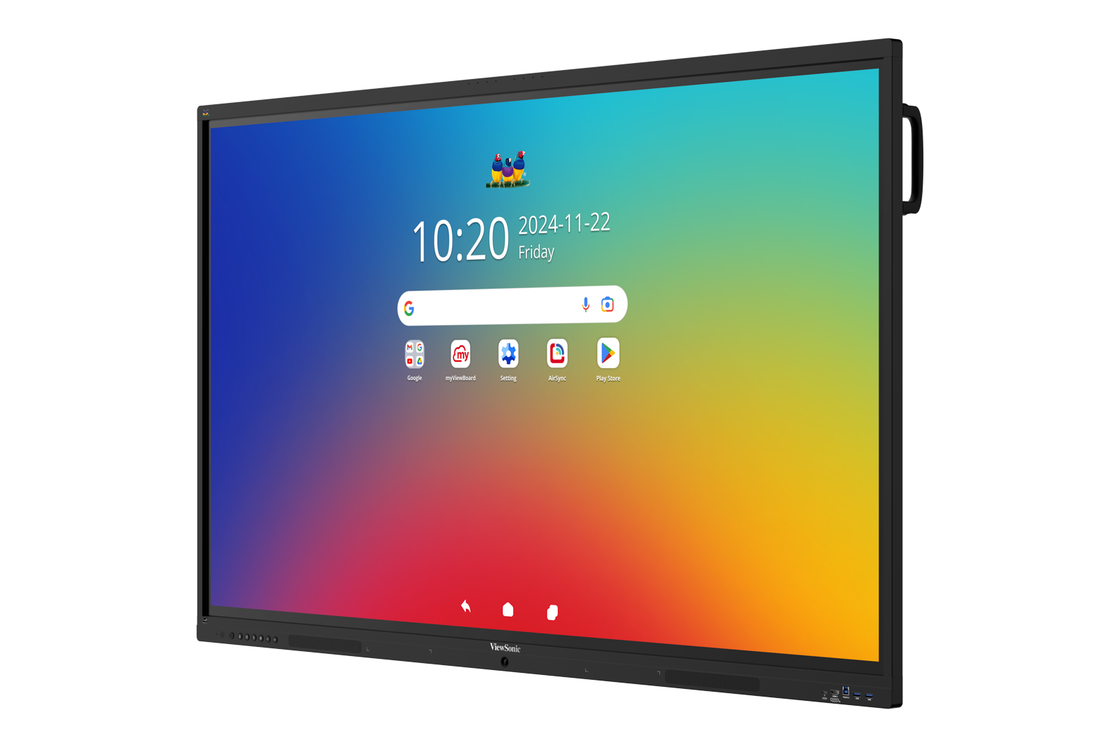 ViewSonic IFP 98IN 4K ANDROID 16 EDLA 64, 2,49 m (98"), 2158,85 x 1214,35 mm, 450 cd/m², 1,07 Millia