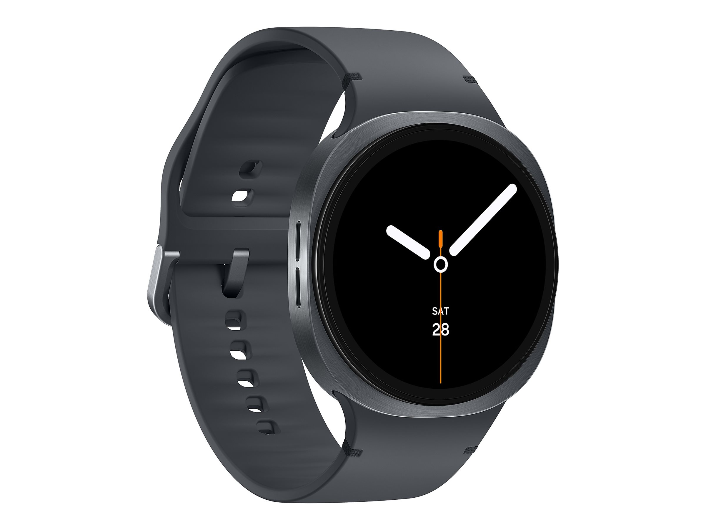 Samsung Galaxy Watch8 - 44 mm - Carbon-Schwarz - intelligente Uhr mit Sportband - Gummi - Graphit -