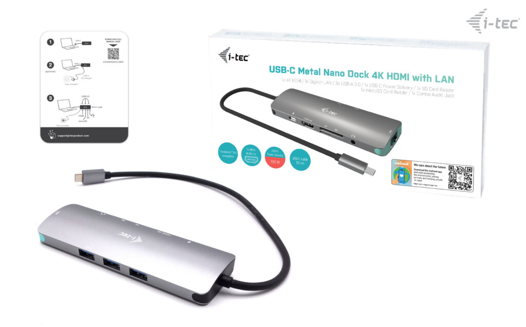 i-tec USB-C Metal Nano Docking Station, USB-C 3.0 [Stecker]