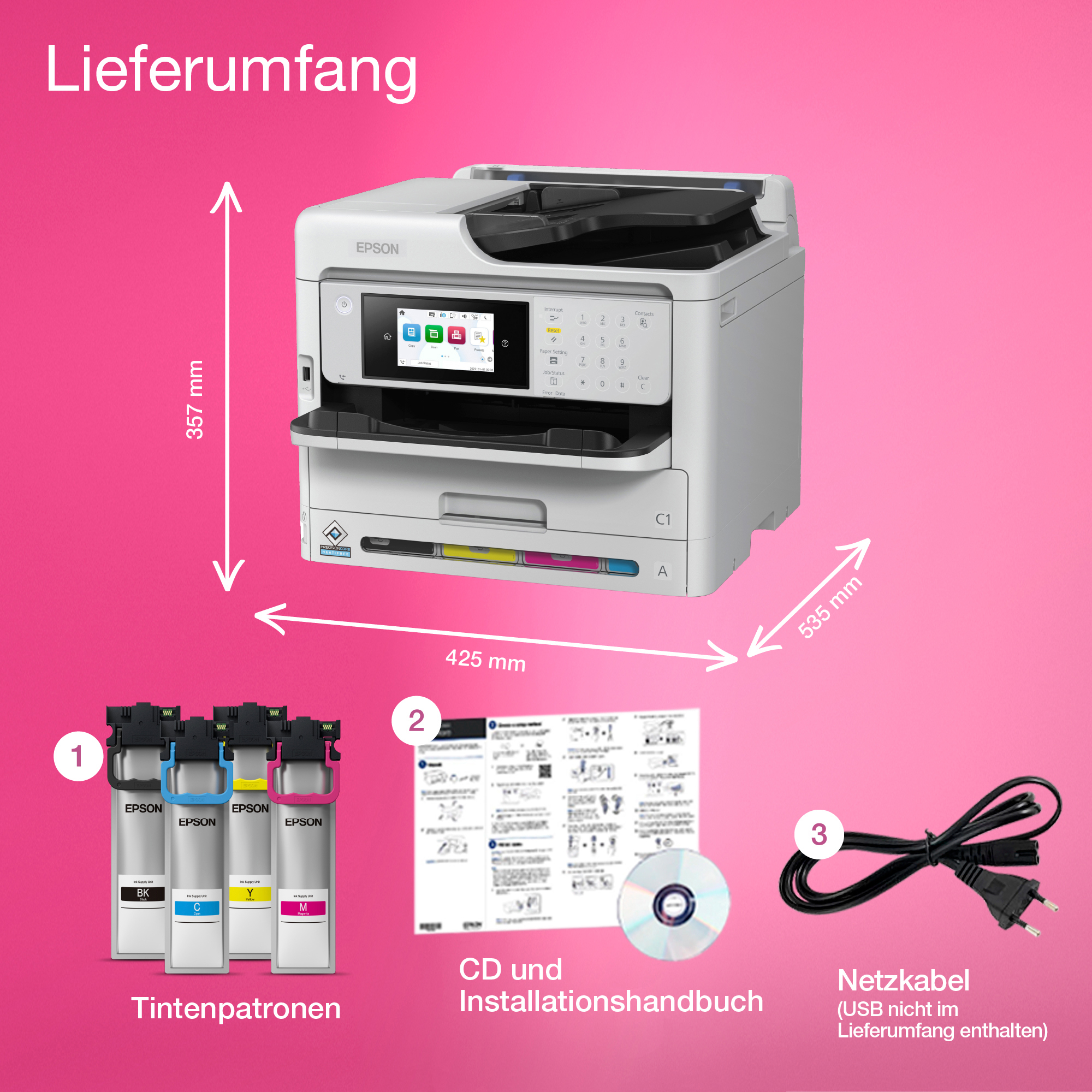 Epson WorkForce Pro WF-C5890DWF PD - Multifunktionsdrucker - Farbe - Tintenstrahl - A4/Legal (Medien
