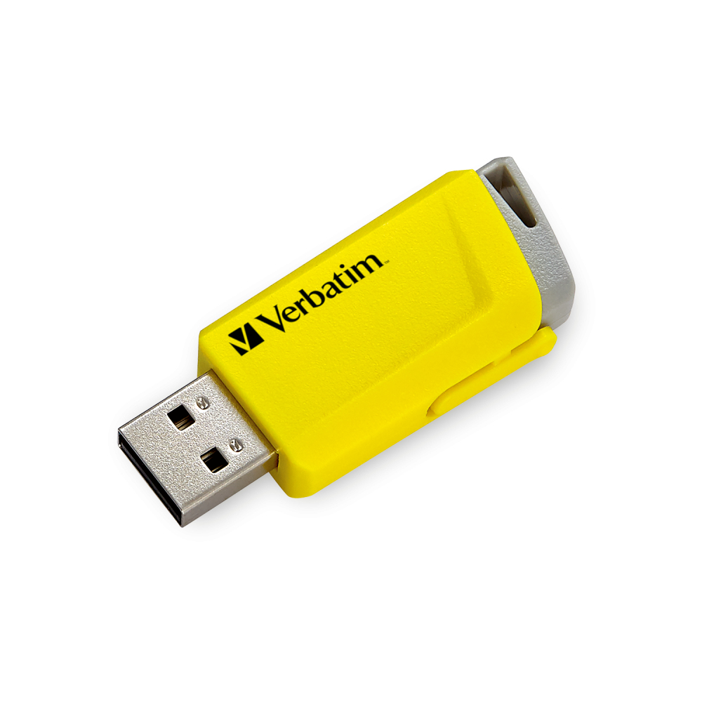 Verbatim Store 'n' Click - USB-Flash-Laufwerk - 16 GB - USB 3.2 Gen 1 - Blau, Gelb, Rot (Packung mit