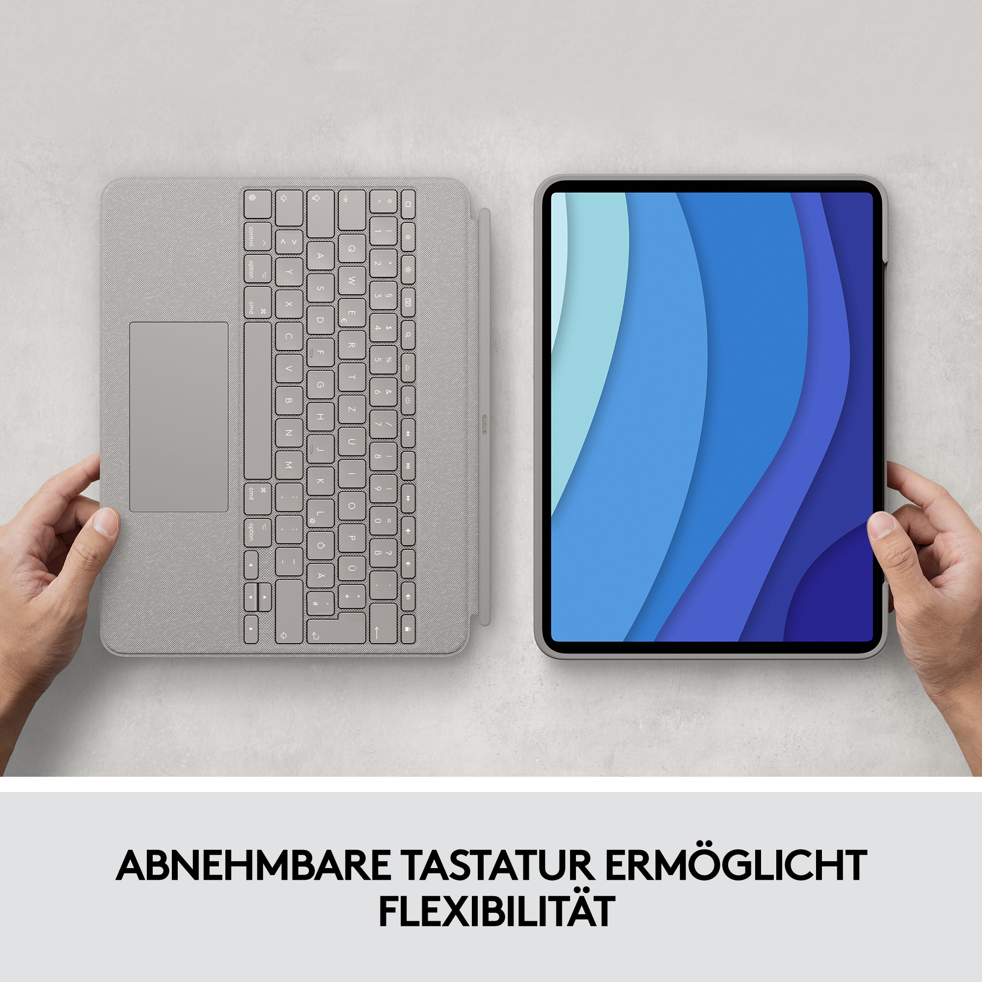 Logitech Combo Touch - Tastatur und Foliohülle - mit Trackpad - hintergrundbeleuchtet - Apple Smart