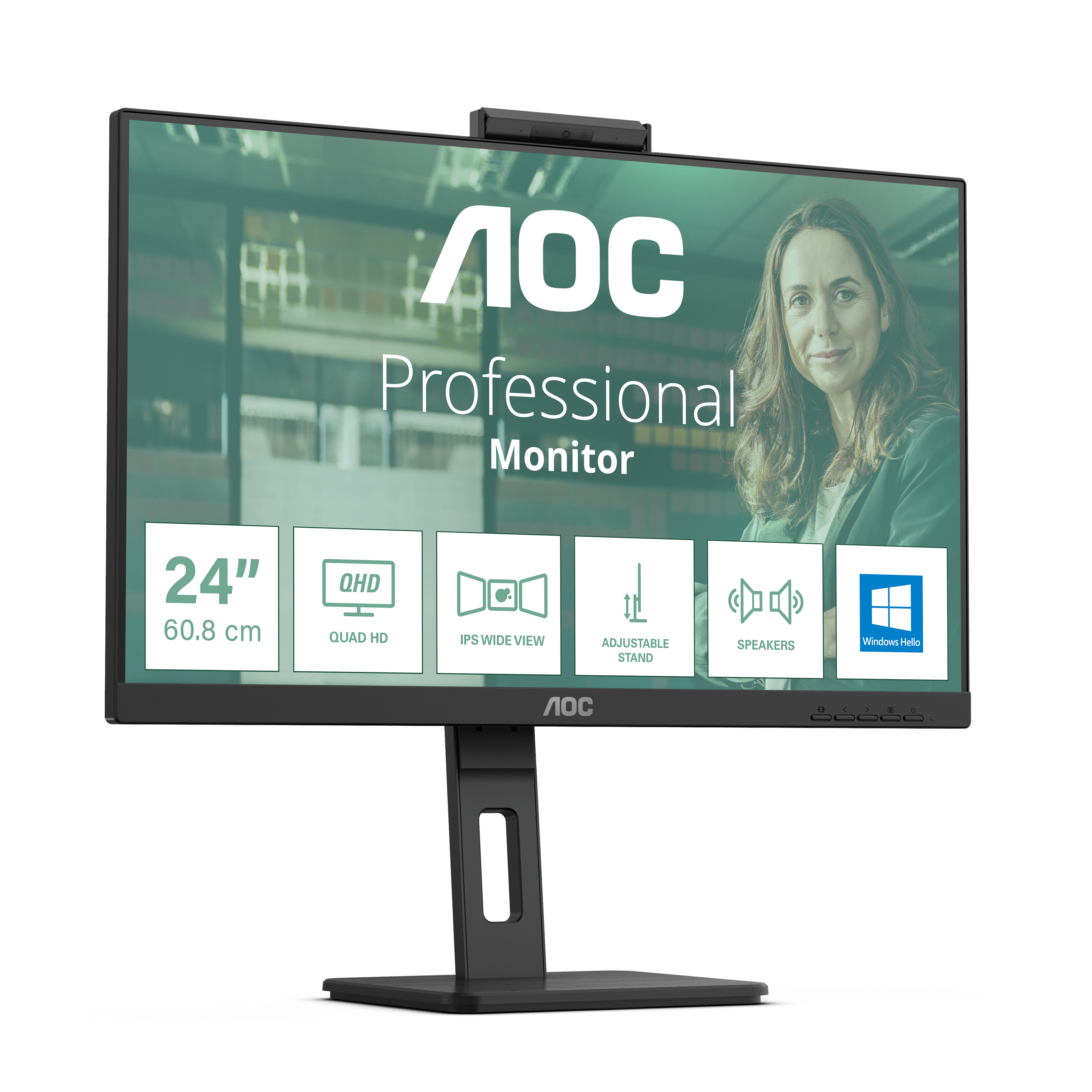 AOC Pro-line 24P3CW Monitor 60.5cm (23.8") Full HD, IPS, 4ms, HDMI, Displayport, USB