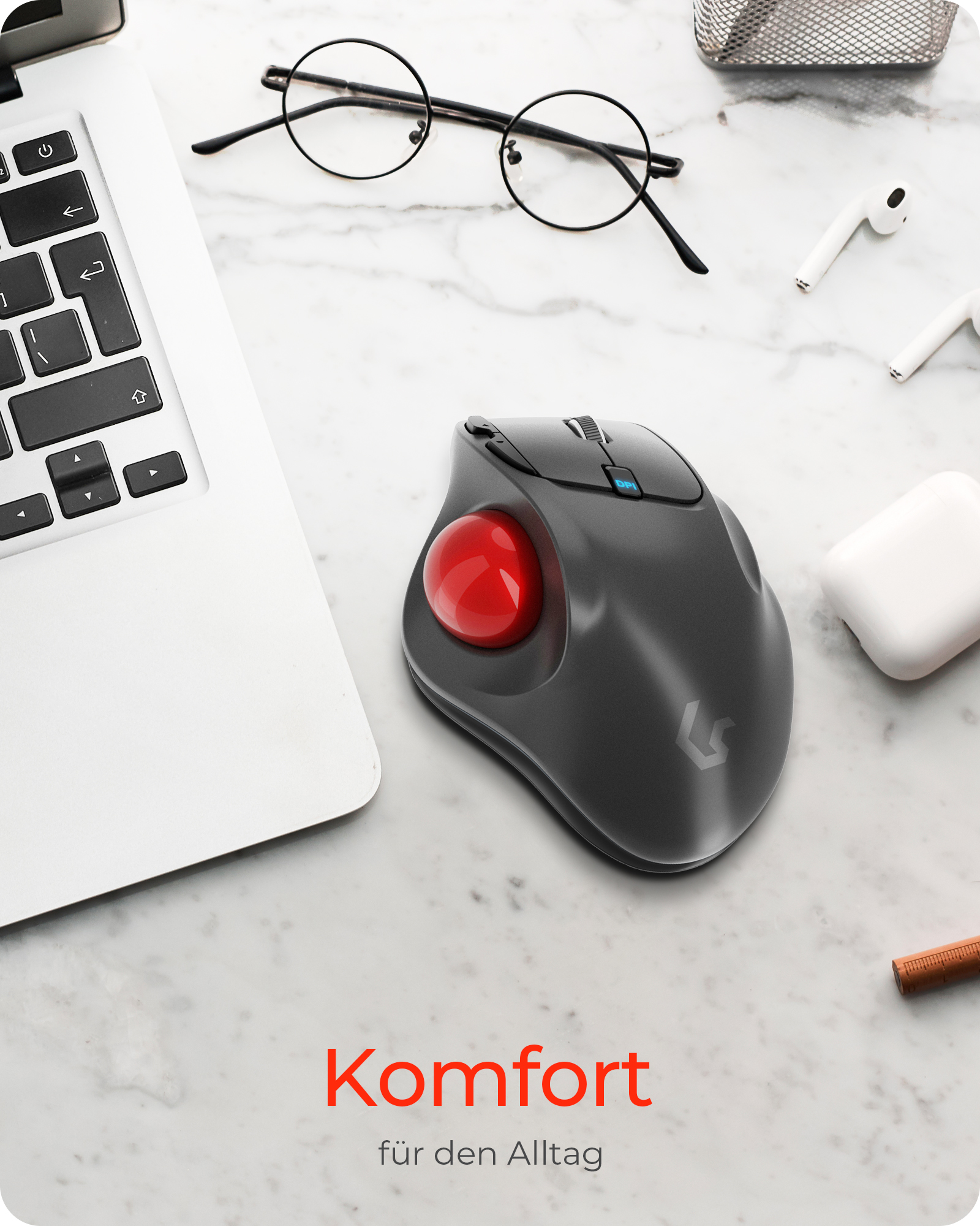 KeySonic KSM-6101RF-EGT, rechts, RF Wireless, 1000 DPI, Grau