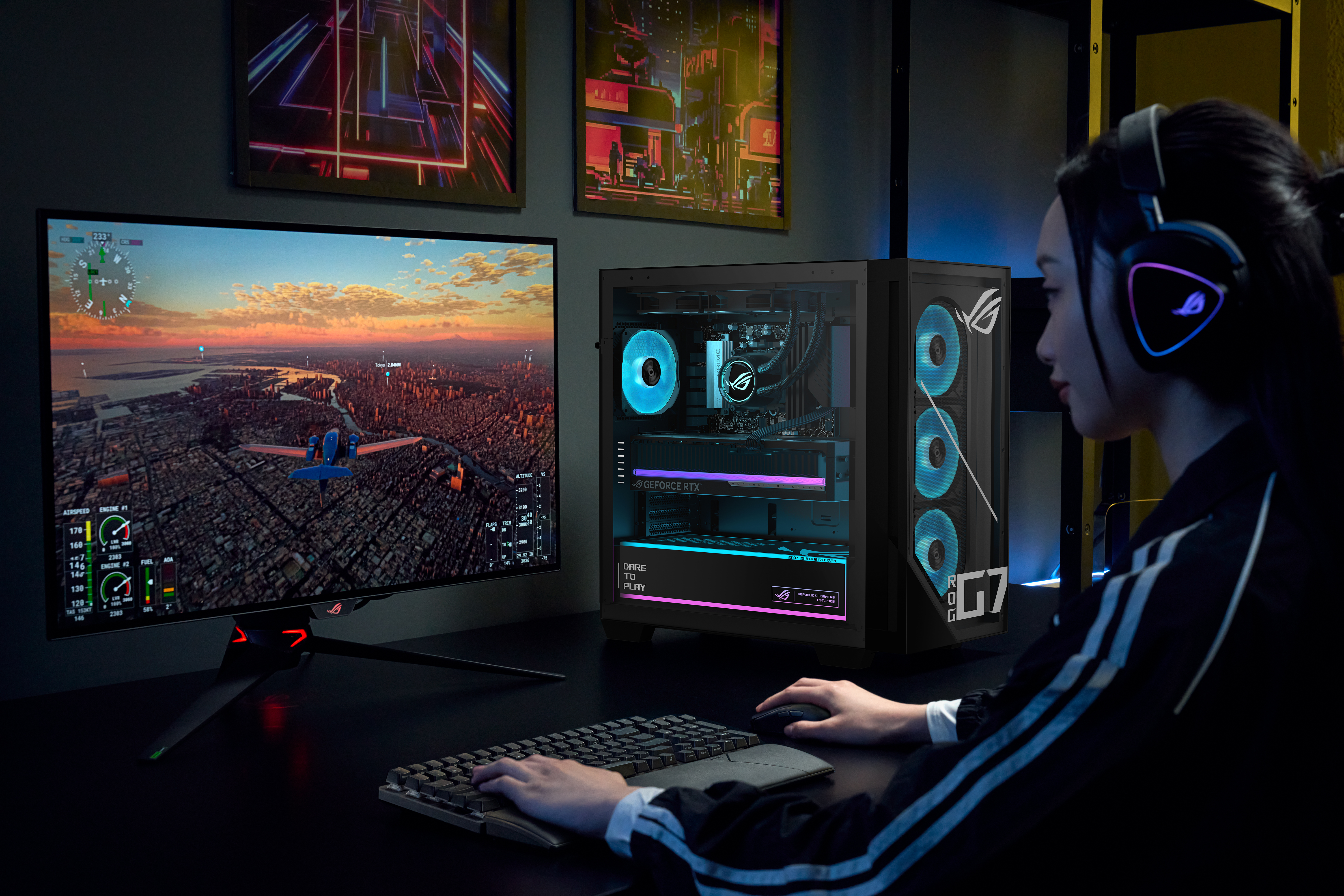 ASUS ROG GM700TZ-R9800X283W, Ryzen 7 9800X3D, 32GB, 2TB, RX 9070 XT, Win11