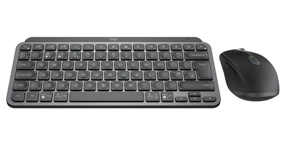 Logitech MX Keys Mini Combo for Business, Kabellos, RF Wireless + Bluetooth, QWERTY, Graphit, Maus e