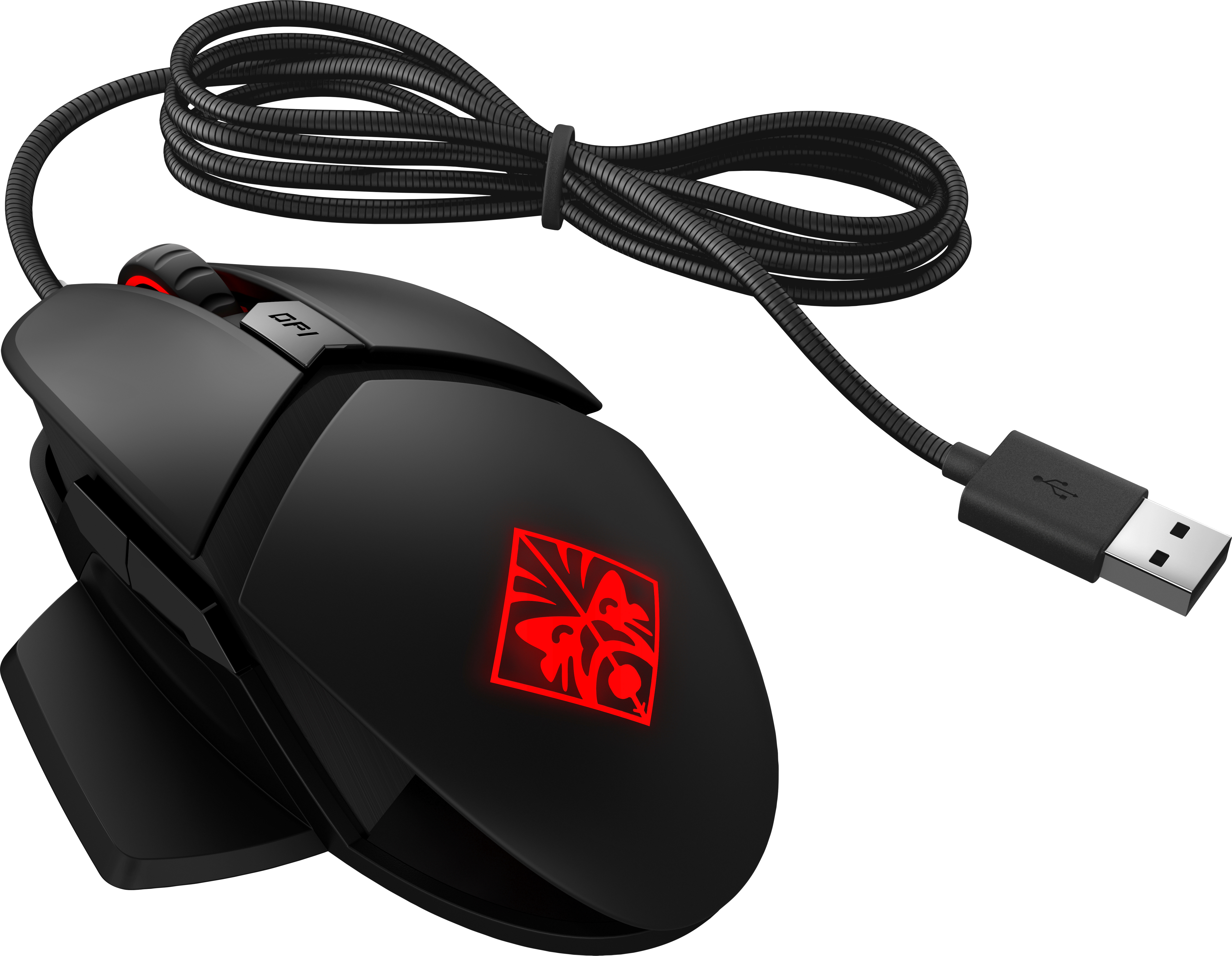 HP OMEN by Reactor Maus, rechts, Optisch, USB Typ-A, 16000 DPI, 0,2 ms, Schwarz