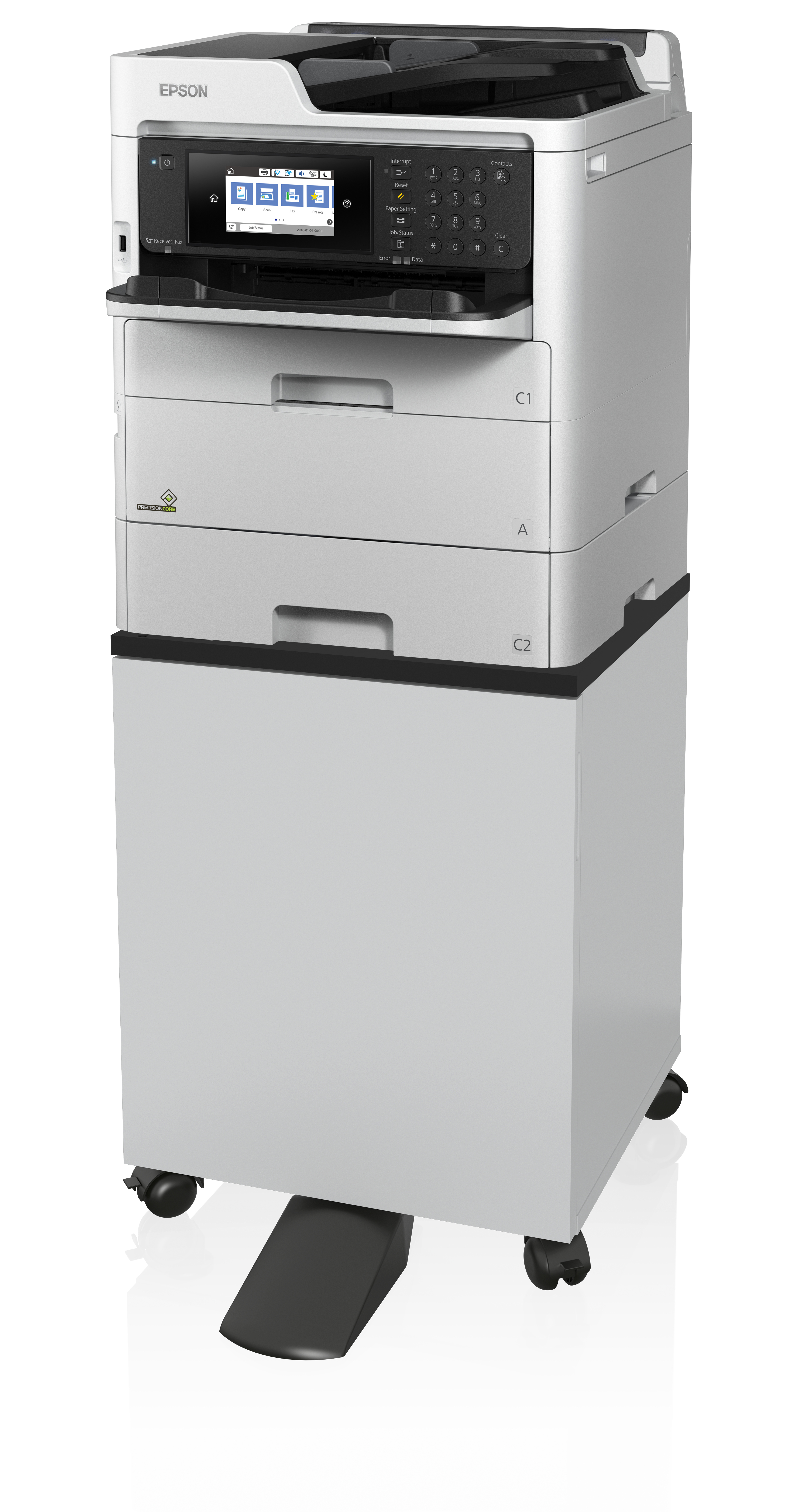 Epson WorkForce Pro WF-C579RDTWF, Tintenstrahl, Farbdruck, 4800 x 1200 DPI, A4, Direktdruck, Grau