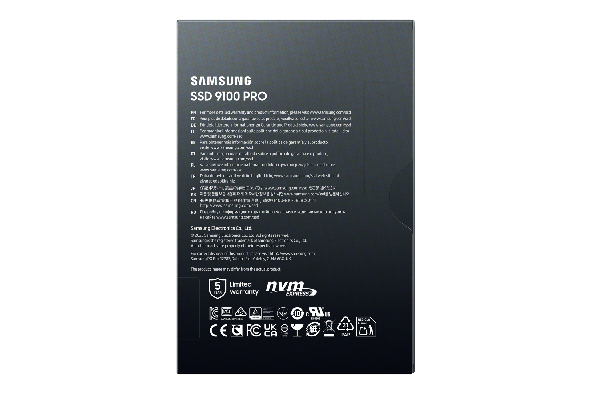 Samsung SSD 9100 PRO 1TB, M.2 2280 / M-Key / PCIe 5.0 x4