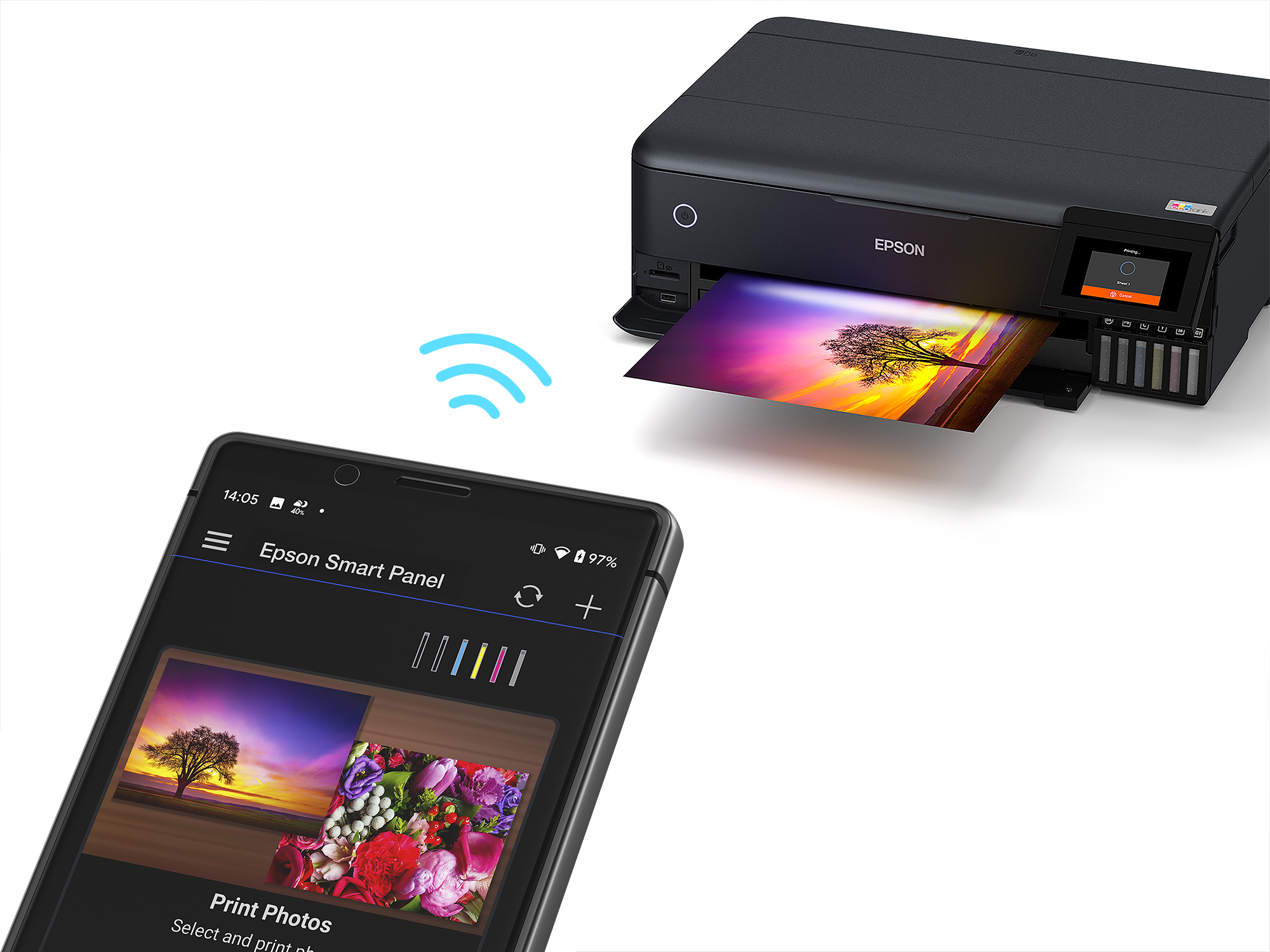 Epson EcoTank ET-8550 - Multifunktionsdrucker - Farbe - Tintenstrahl - wiederbefüllbar - A3 (Medien)