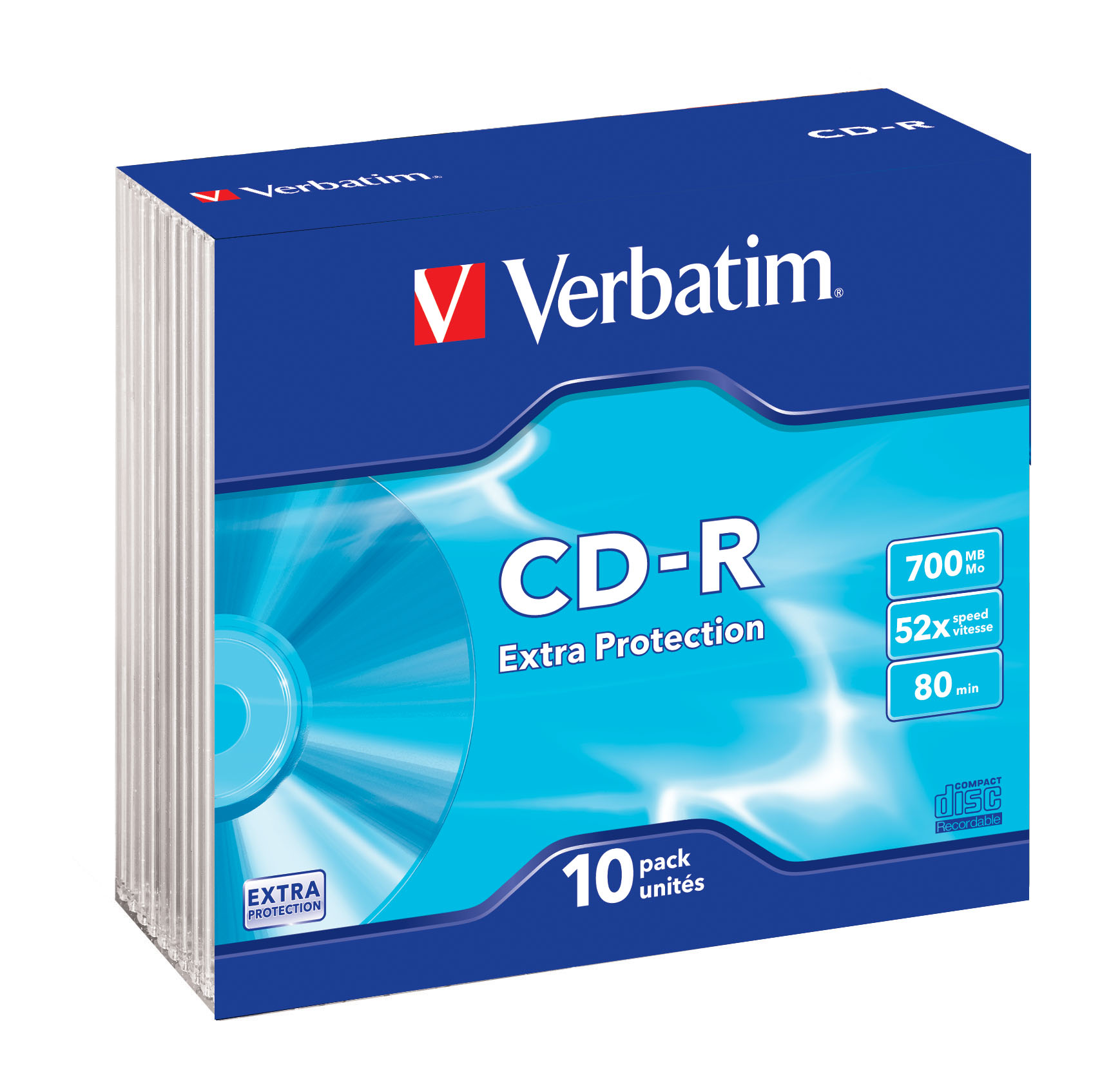 Verbatim 10 x CD-R - 700 MB (80 Min) 52x - Slim Jewel Case