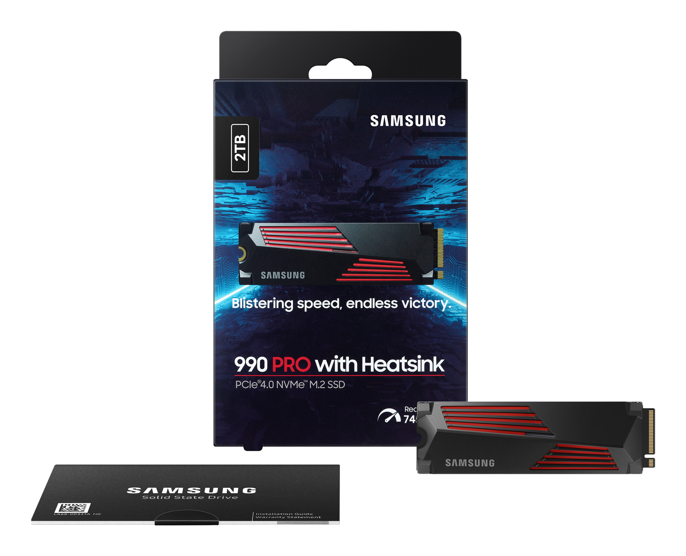Samsung SSD 990 PRO 2TB, M.2 2280 / M-Key / PCIe 4.0 x4, Kühlkörper