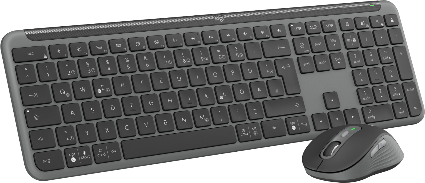 Logitech MK950 Signature Slim Combo for Business Graphite, Logi Bolt, USB/Bluetooth, DE