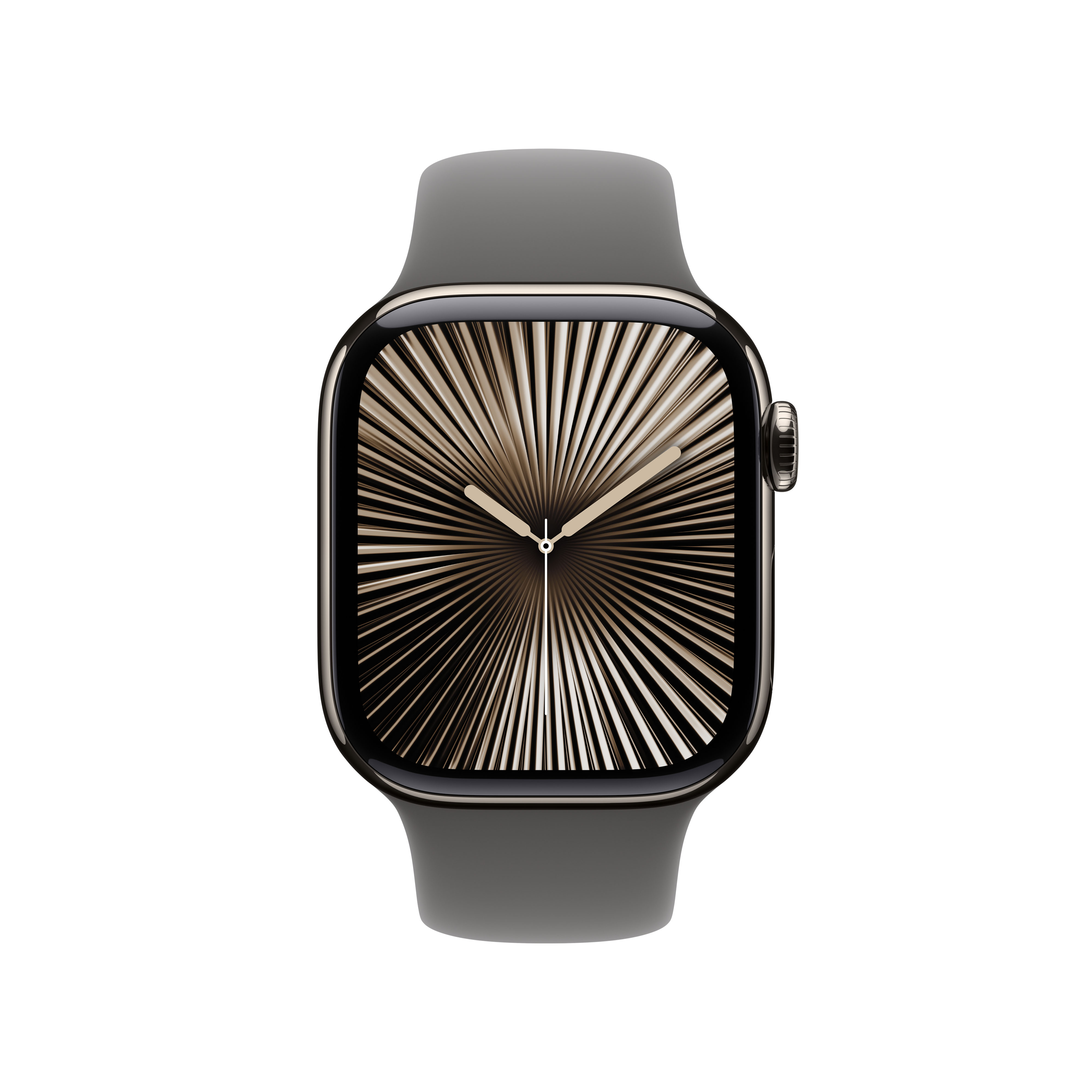 Apple Watch Series 10 (GPS + Cellular) 42mm Titan Natur mit Sportarmband M/L steingrau