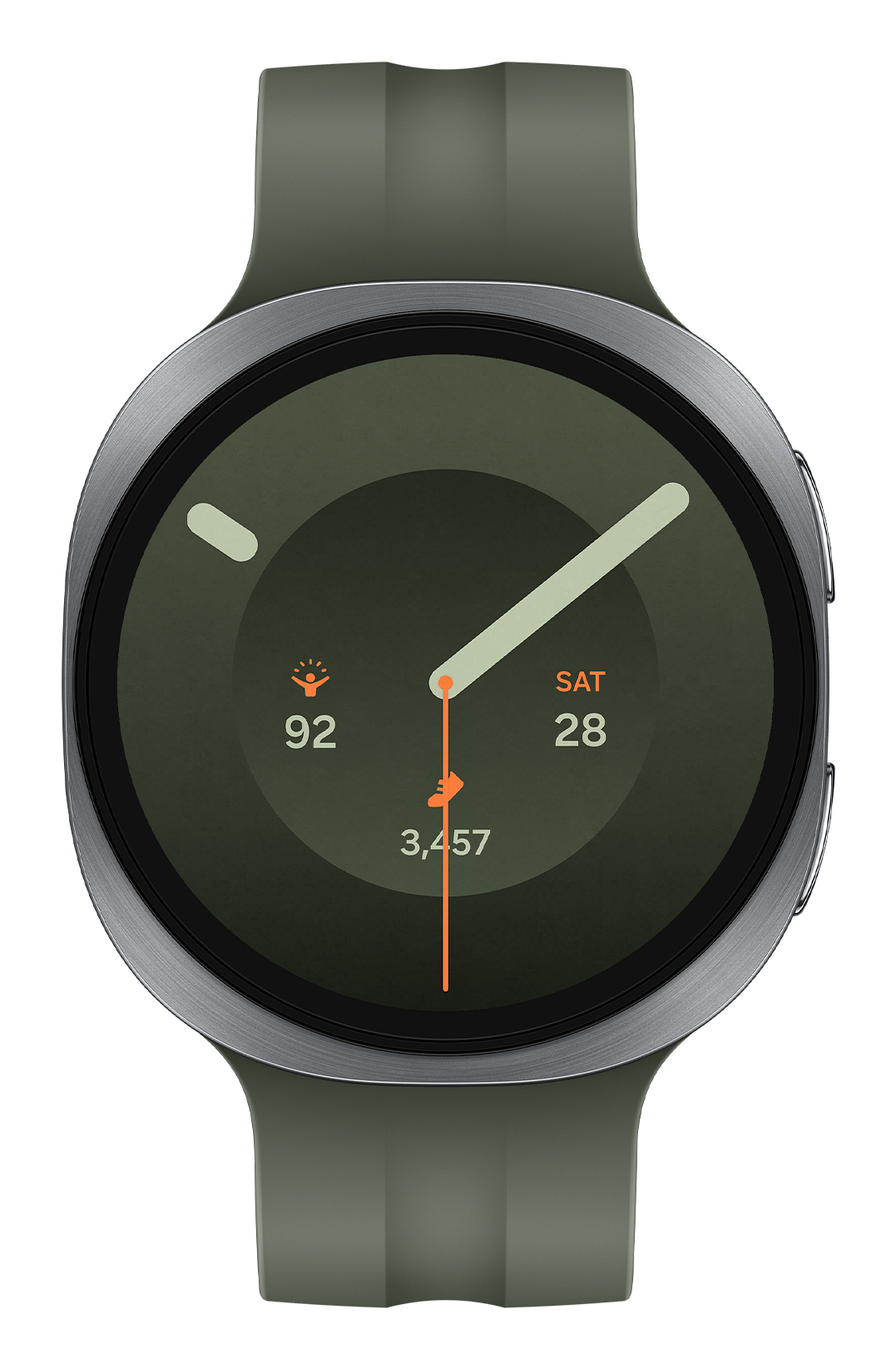 Samsung Galaxy Watch9 - 44 mm - silber - intelligente Uhr mit Sportband - Olive - Bandgröße: M/L - A
