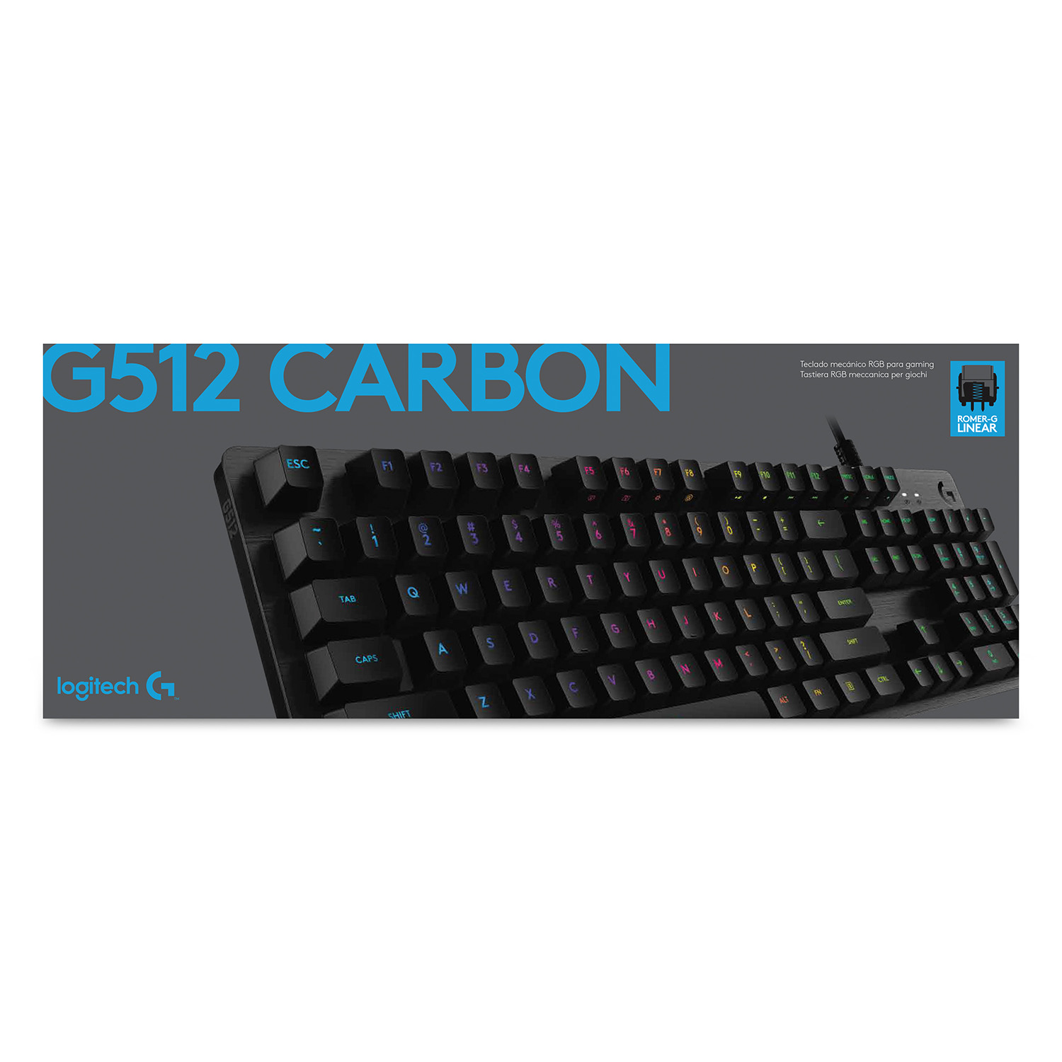 Logitech G G512 CARBON LIGHTSYNC RGB Mechanical Gaming Keyboard with GX Brown switches, Kabelgebunde