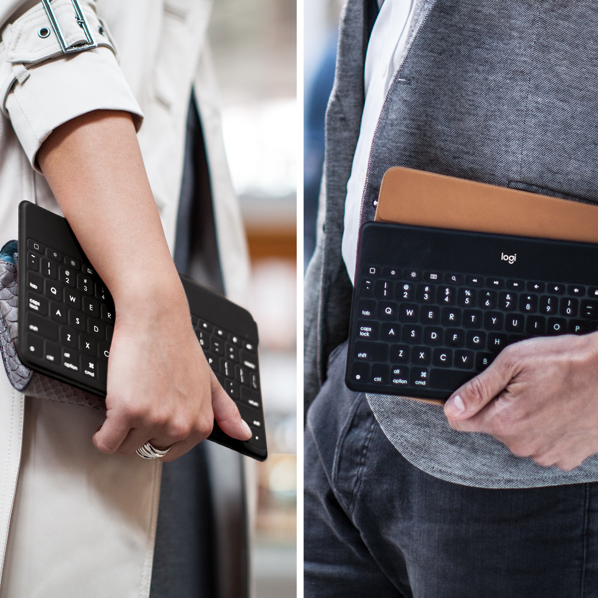 Logitech Keys-To-Go, QWERTZ, Schweiz, Schwarz, Kabellos, Bluetooth, Akku