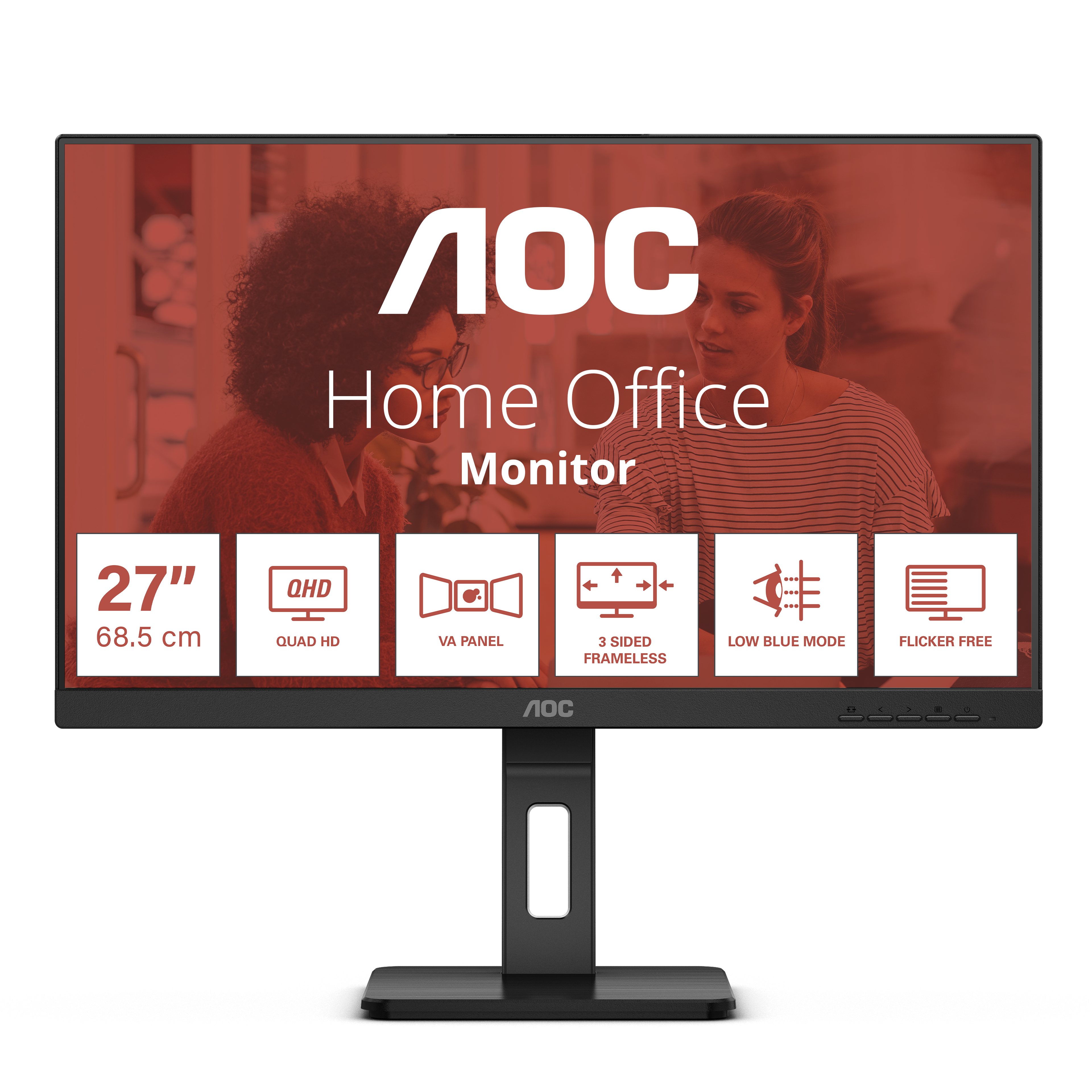 AOC Q27E3UMF Monitor 68.6cm (27") WQHD, VA, 4ms, HDMI, Displayport, USB