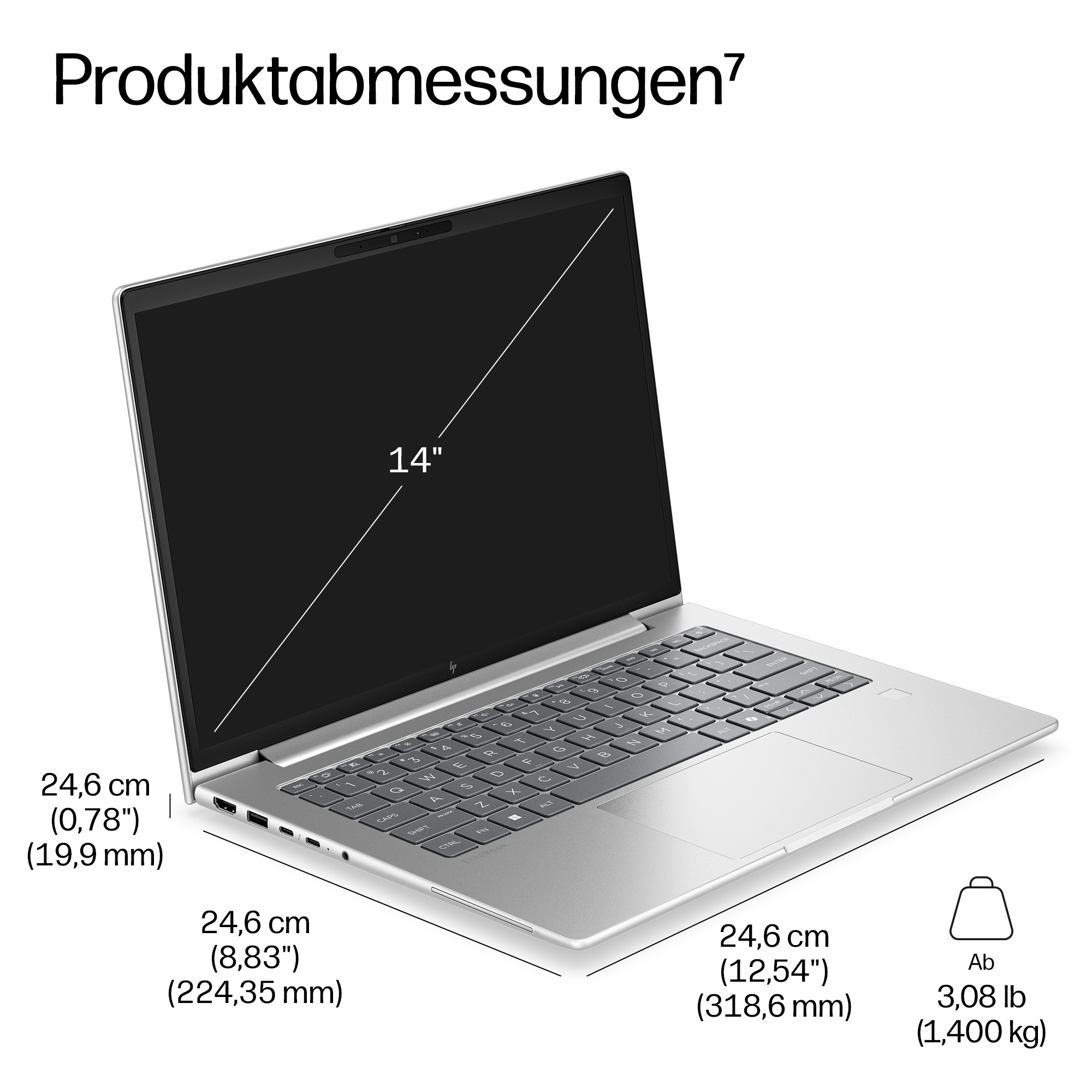 HP EliteBook 6 G2i Next Gen Notebook - 177-Grad Scharnierdesign - Intel Core Ultra 5 335 / 2.2 GHz -