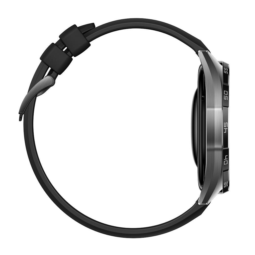 Huawei Watch GT 6 - 41 mm - Edelstahl - intelligente Uhr mit Riemen - Flouroelastomer - schwarz - Ha