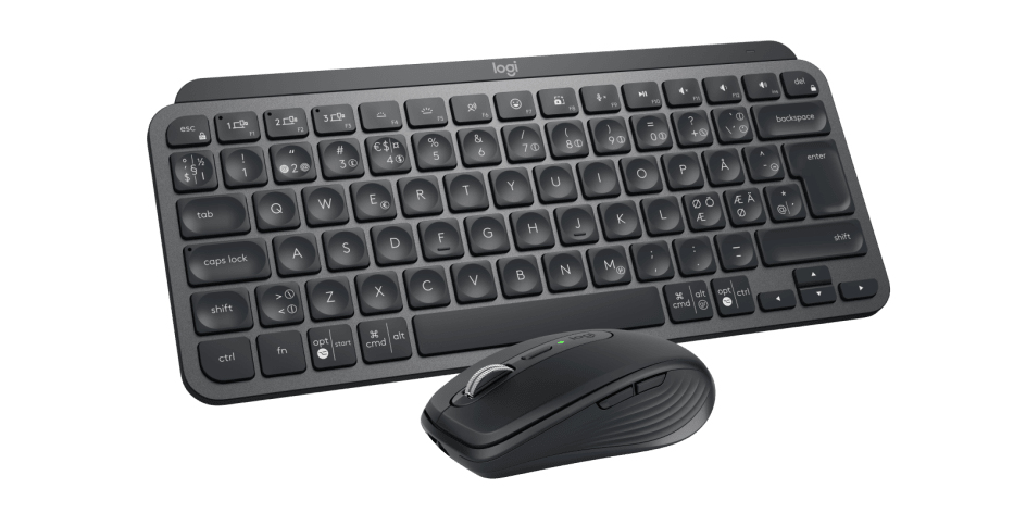 Logitech MX Keys Mini Combo for Business, Kabellos, RF Wireless + Bluetooth, QWERTY, Graphit, Maus e