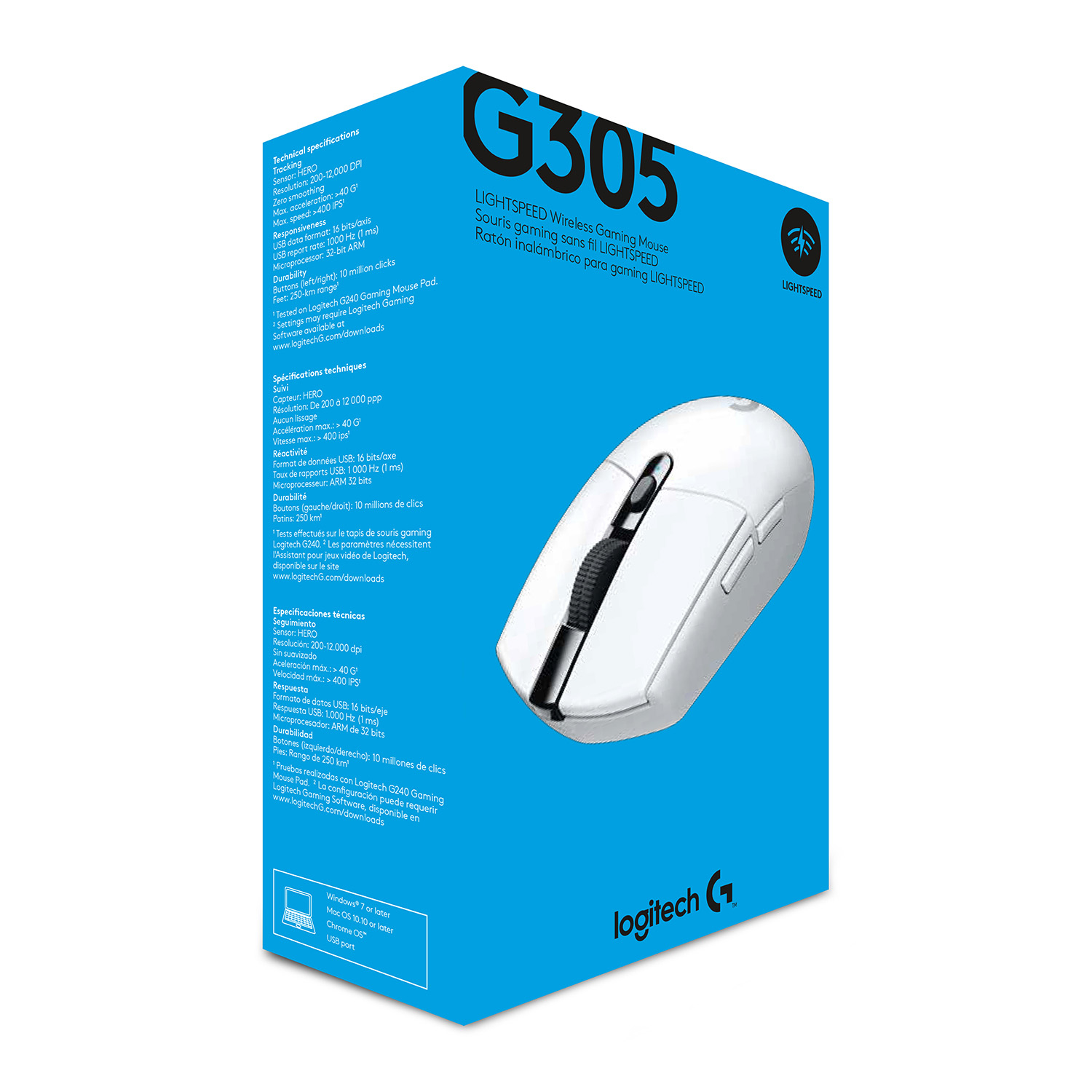 Logitech G G305 - Maus - optisch - 6 Tasten - kabellos - 2.4 GHz - kabelloser Empfänger (USB)