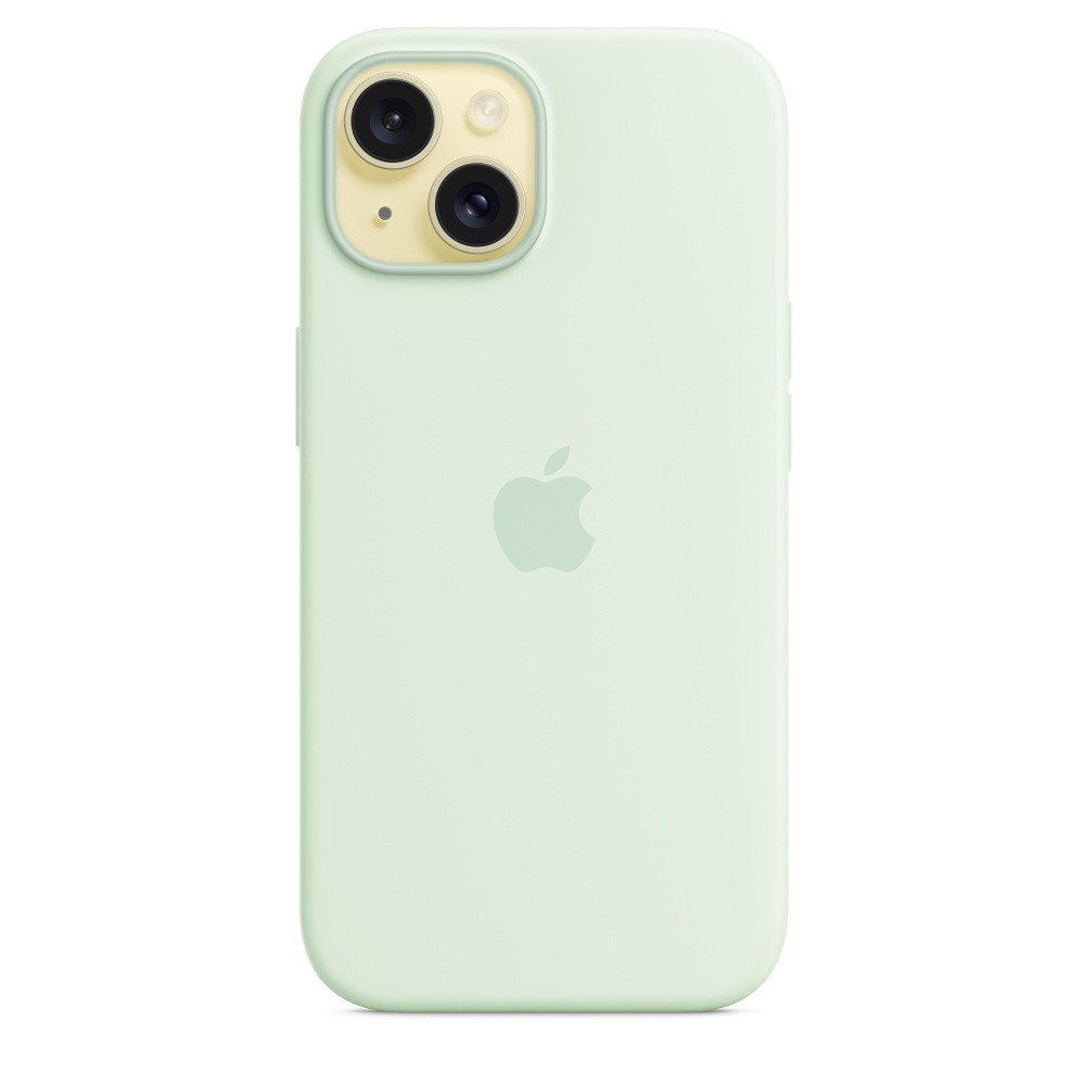 Apple iPhone 15 Silikon Case mit MagSafe ? Blassmint, Cover, Apple, iPhone 15, 15,5 cm (6.1"), Mintf