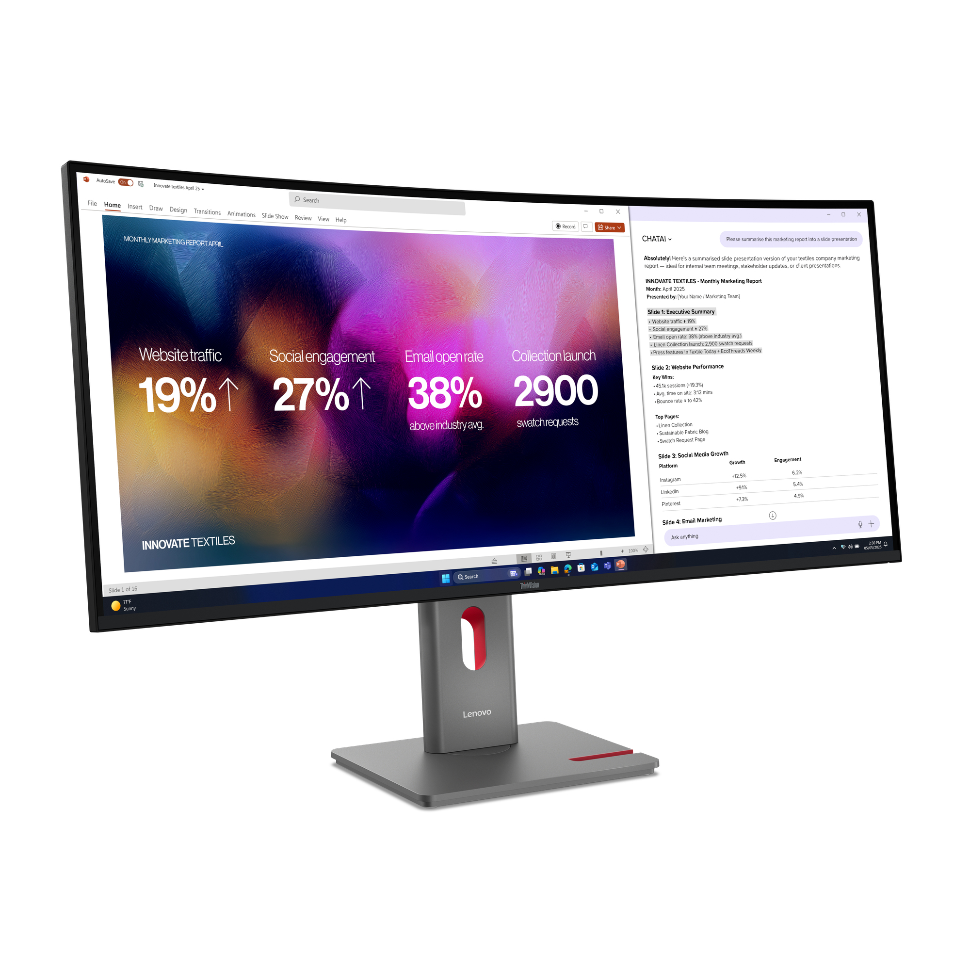 Lenovo ThinkVision P40WD-40 - LED-Monitor - gebogen - 101.6 cm (40")