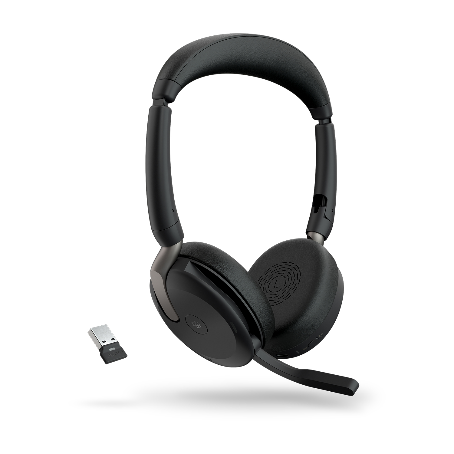 Jabra Evolve2 65 Flex Duo, Headset schwarz, Stereo, Microsoft Teams, USB-A, Link380a
