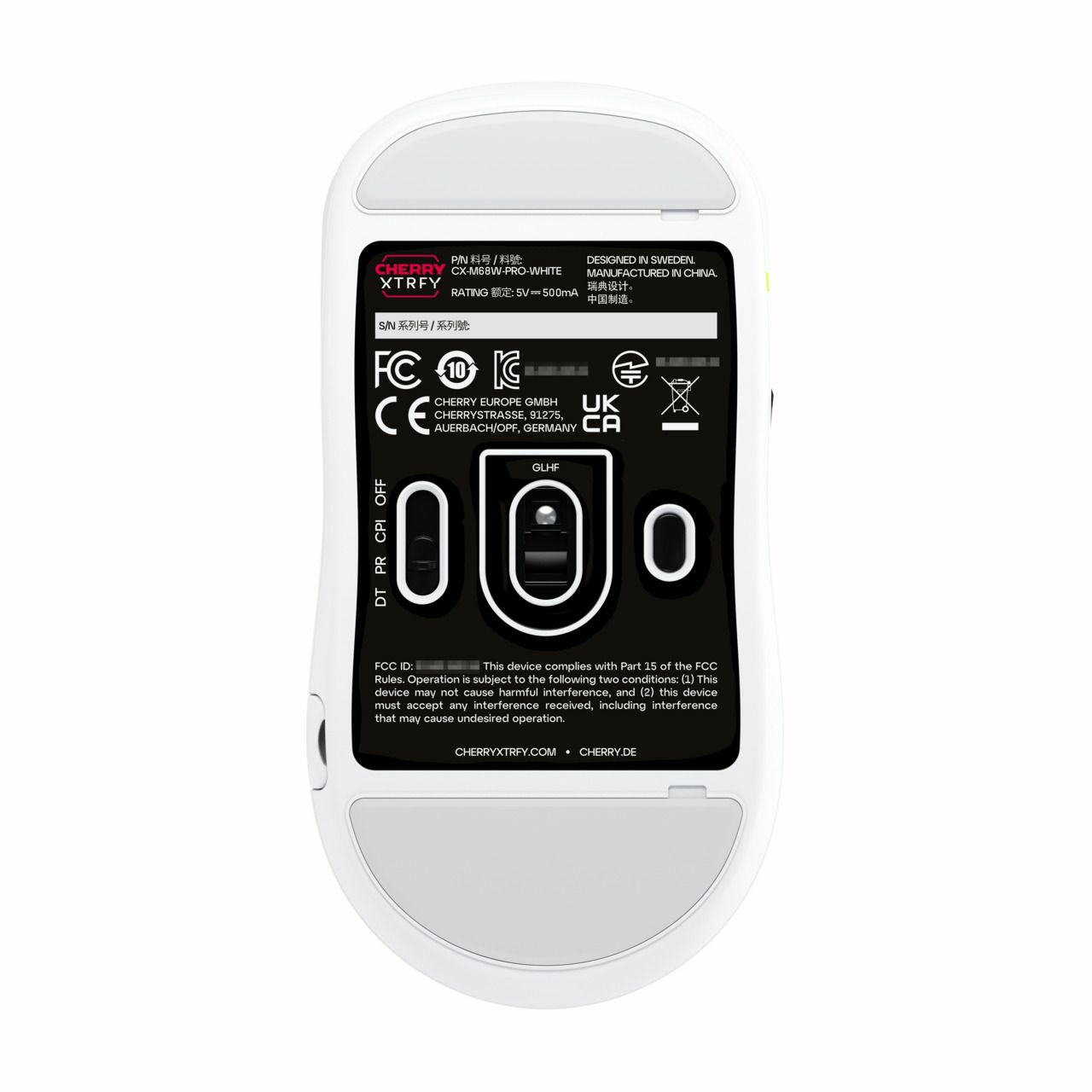 Cherry Xtrfy M68 Pro - Maus - optisch - 5 Tasten - kabellos - 2.4 GHz - kabelloser Empfänger (USB)