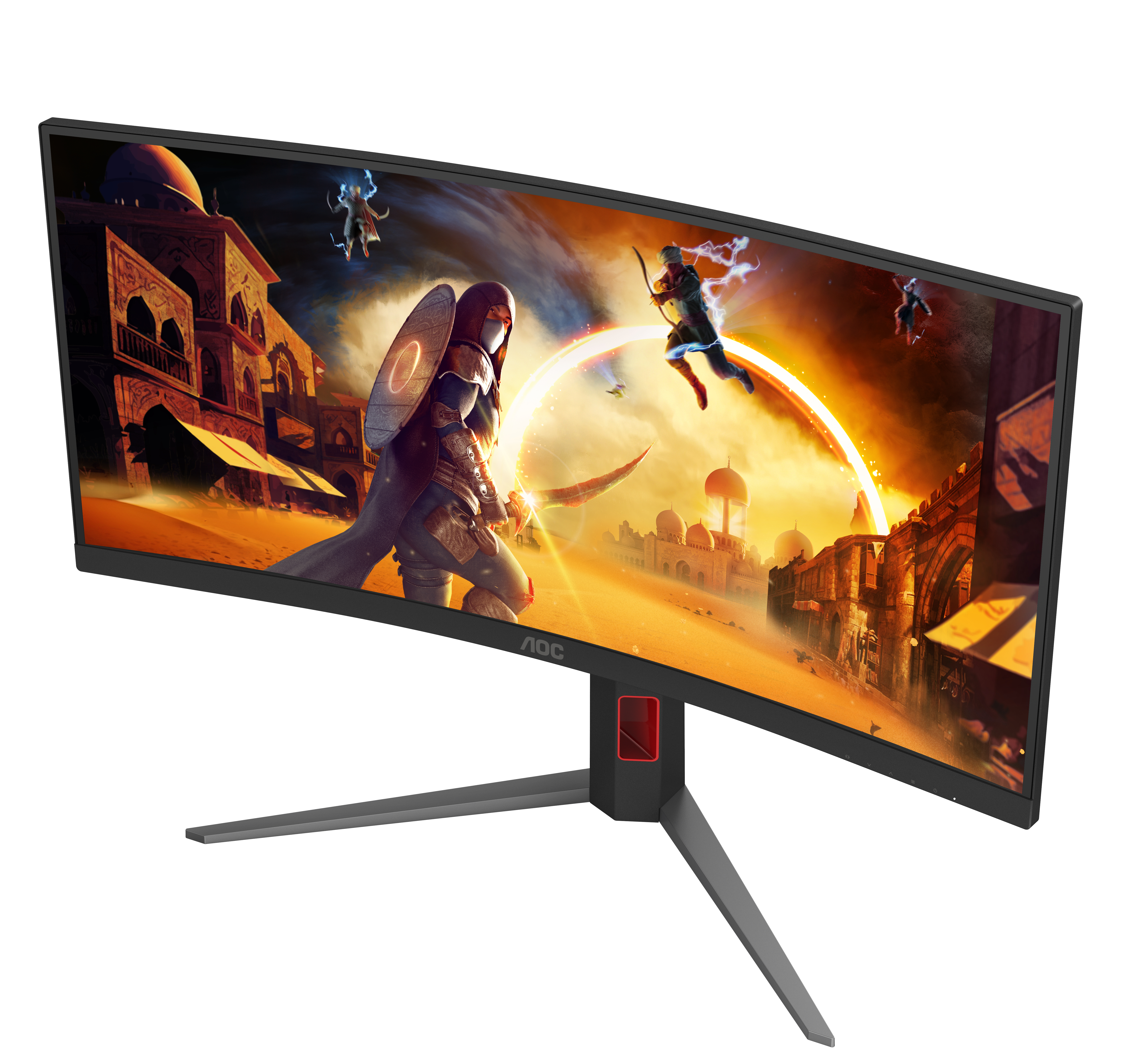 AOC G4 CU34G4, 86,4 cm (34"), 3440 x 1440 Pixel, Wide Quad HD, LED, 1 ms, Schwarz, Rot